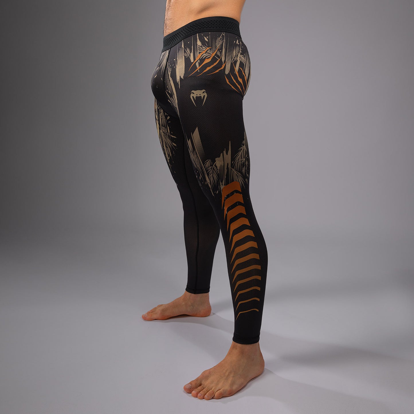 Venum Tiger 男士紧身裤 – 黑色/荧光橙