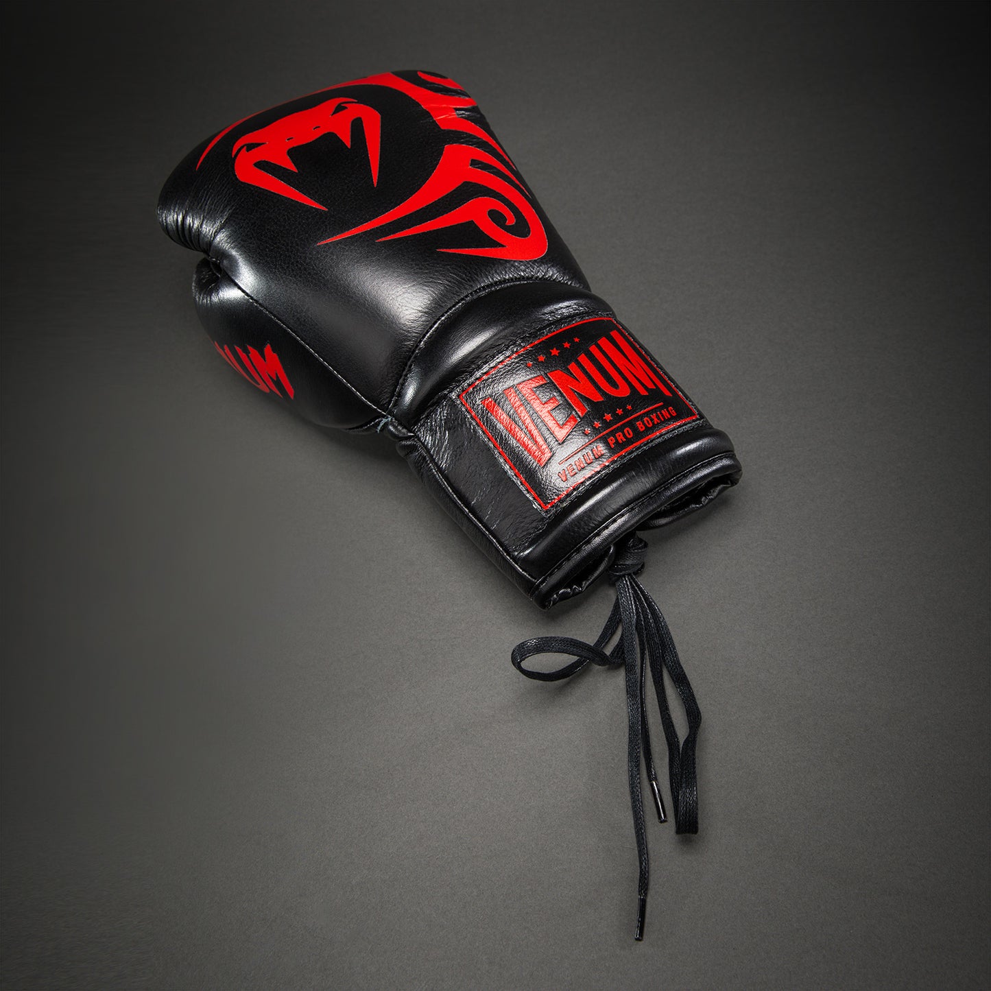 Venum Giant 2.0 Mike Tyson Pro 拳击手套带鞋带 – 黑色/红色