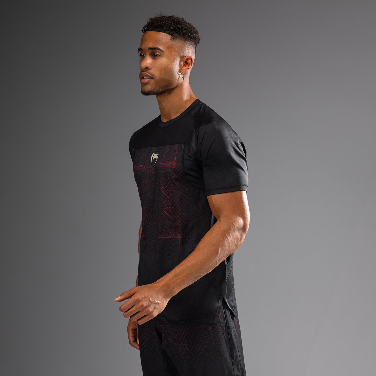 Venum G-Fit Air 男士 Dry-Tech T恤 – 深黑色/火红色