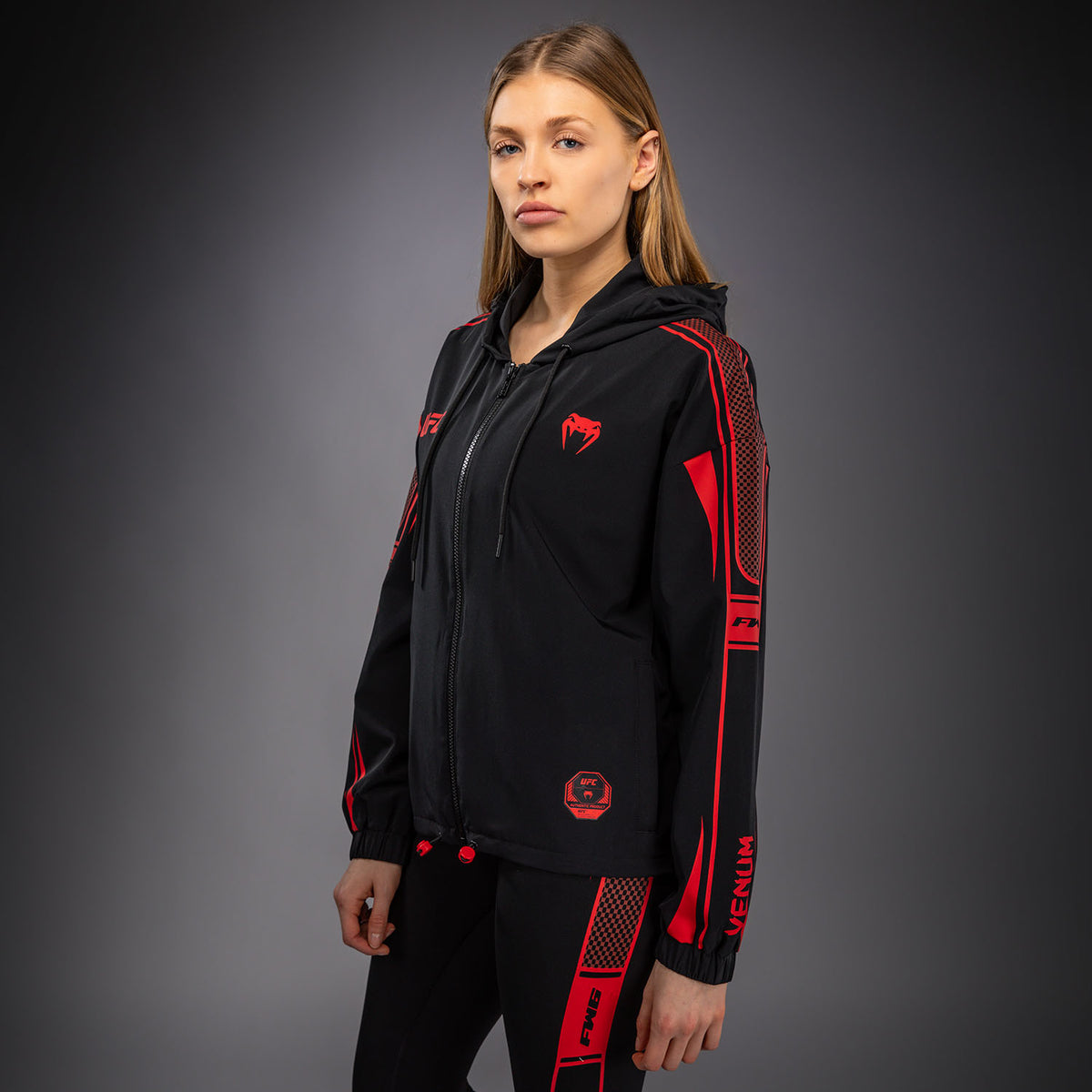 Venum UFC Unity by Venum Authentic Fight Week 女子拉链连帽衫 - 黑色