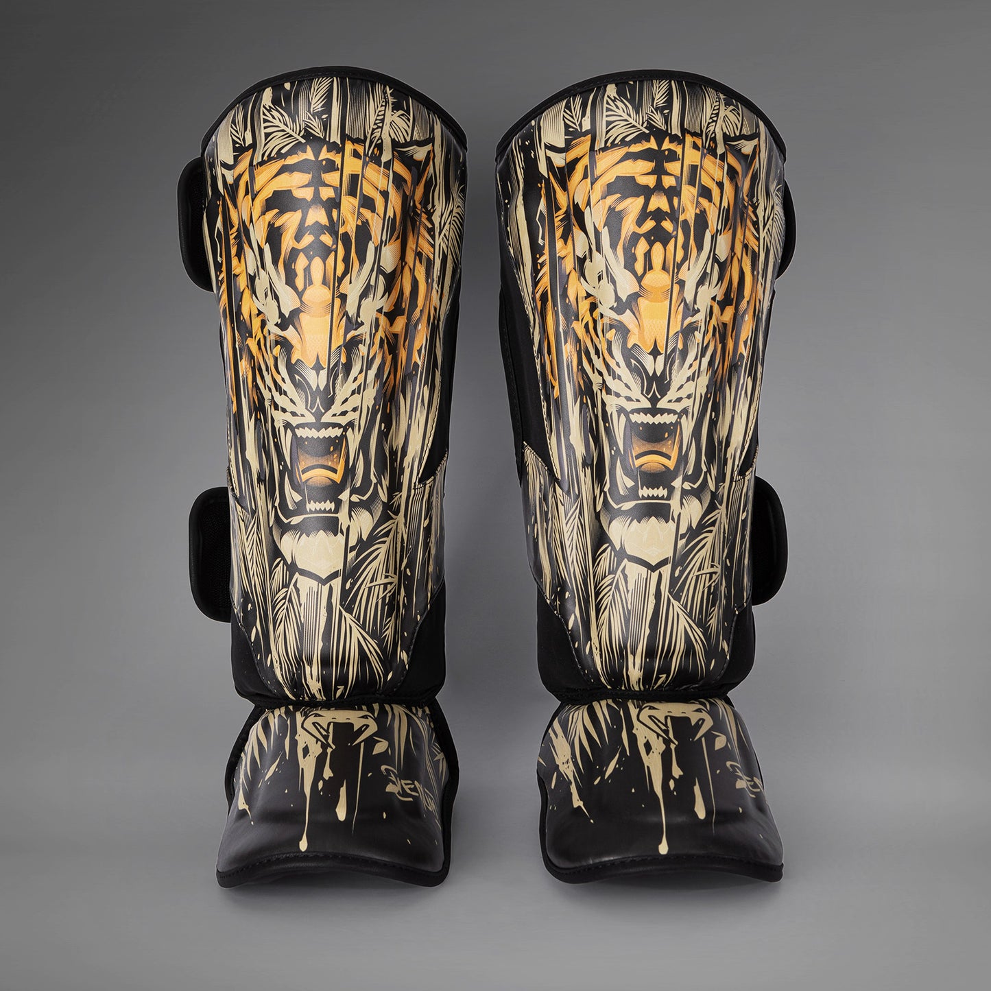 Venum Tiger 护胫 – 黑色/荧光橙色