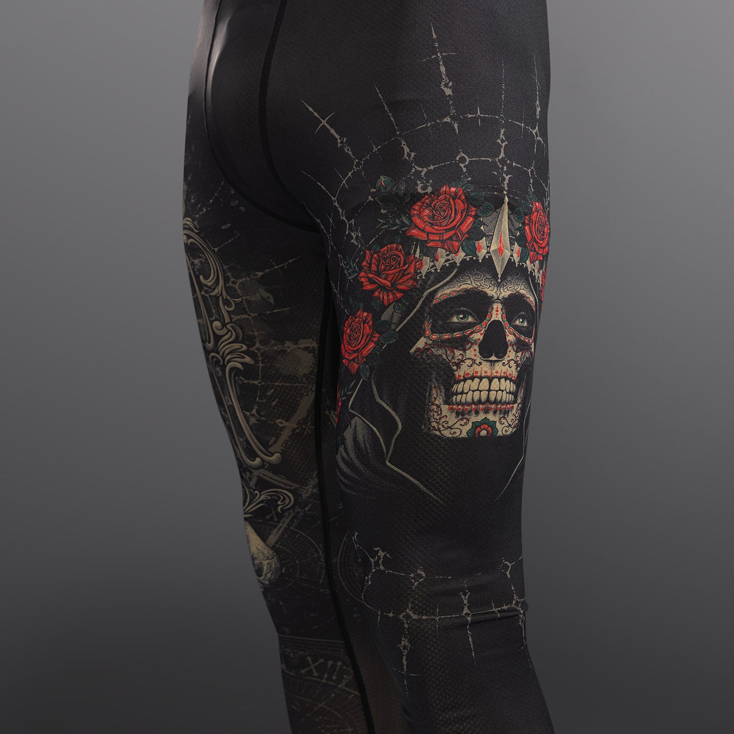 Venum Santa Muerte 5.0 男士紧身裤 – 深黑色/金色