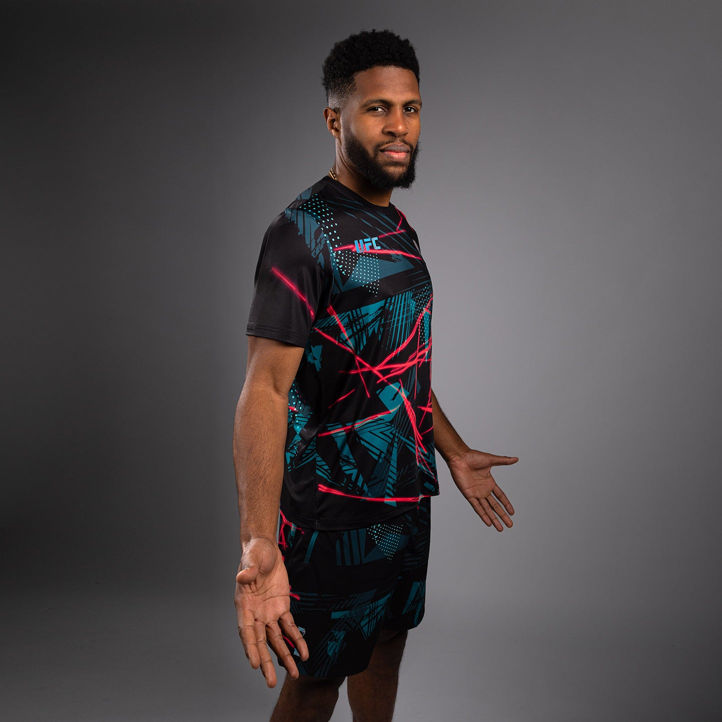 UFC Fusion By Venum Miami Edition 男士 Dry Tech T恤 – 黑色