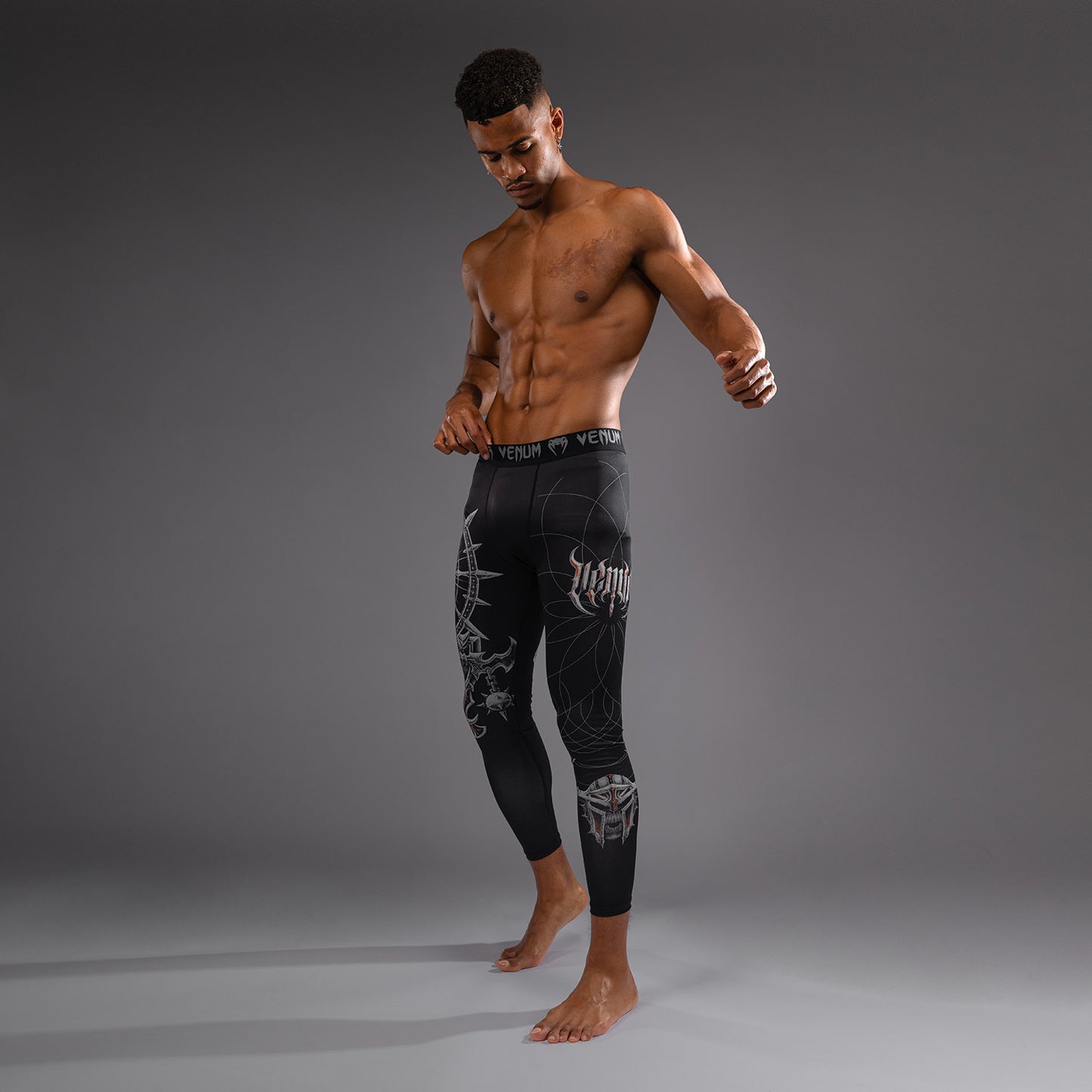 Venum Gladiator 5.0 男士紧身裤 – 黑色/银色