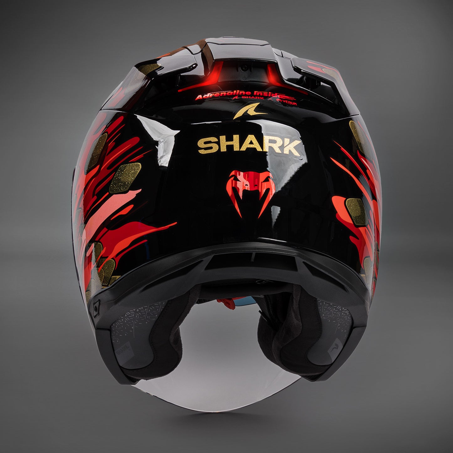 Venum x Shark SKWAL i3 JET 摩托车头盔 – 红色/金色
