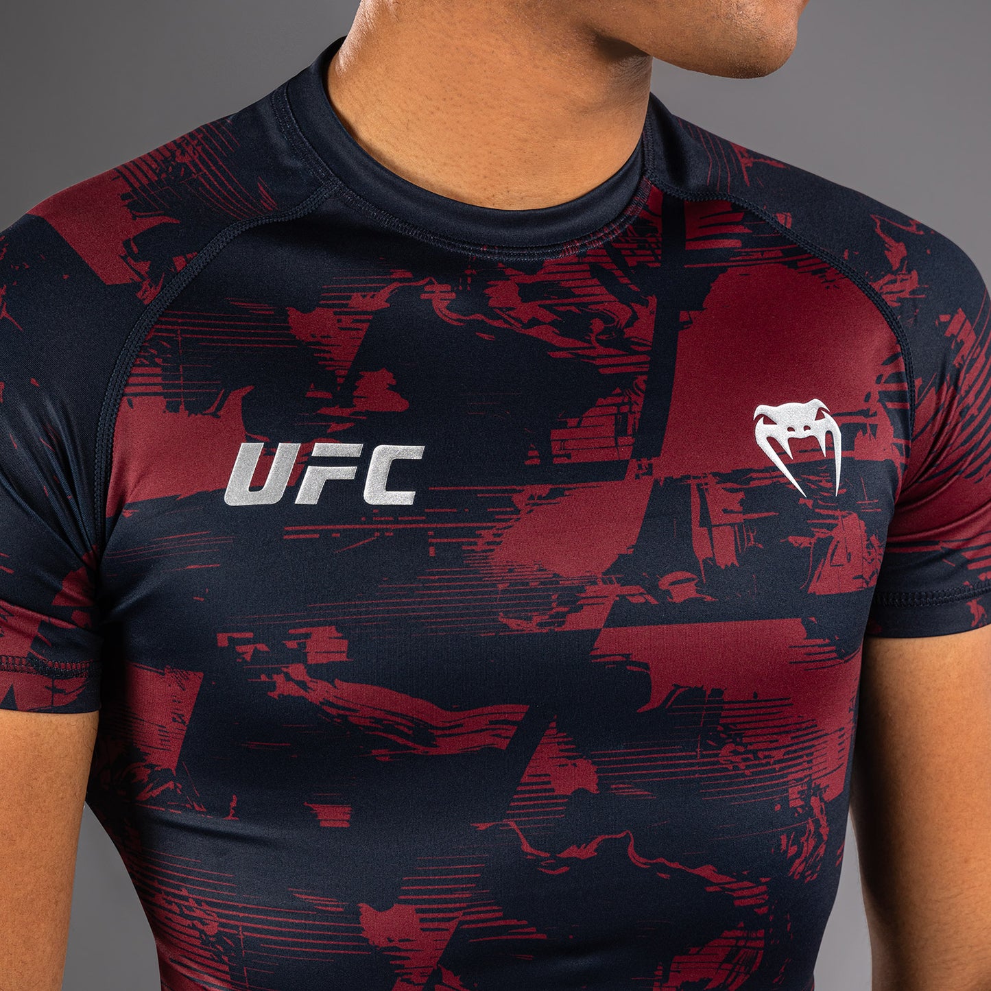 男士UFC Zenith by Venum 藏青色正品格斗周表现短袖紧身防磨衣