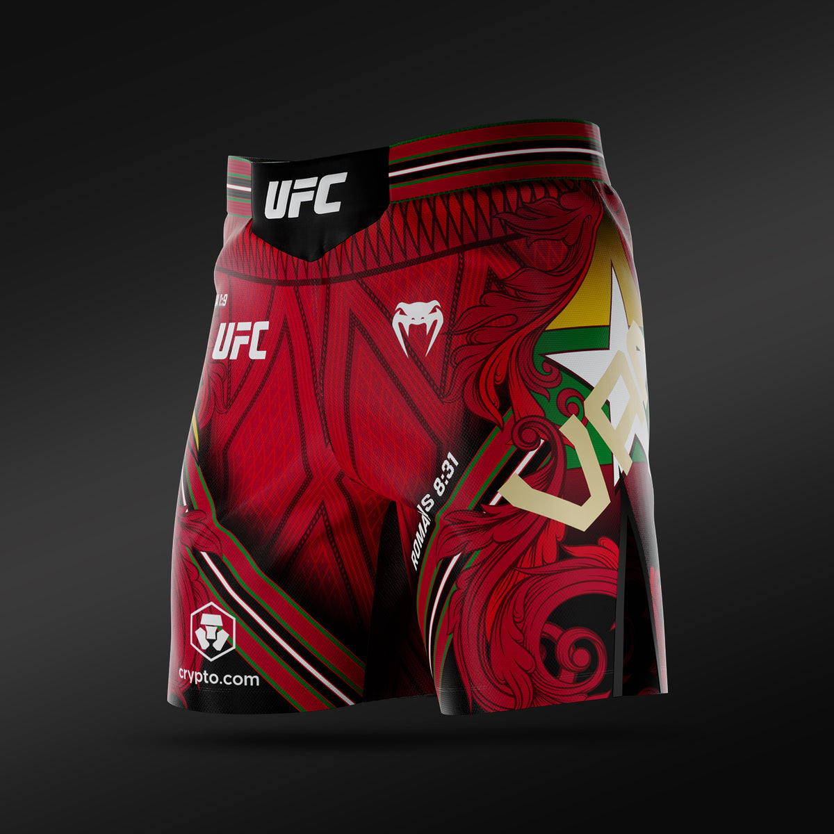 UFC Adrenaline Unrivaled by Venum 男士格斗短裤 短款 乔什·范 - 红色