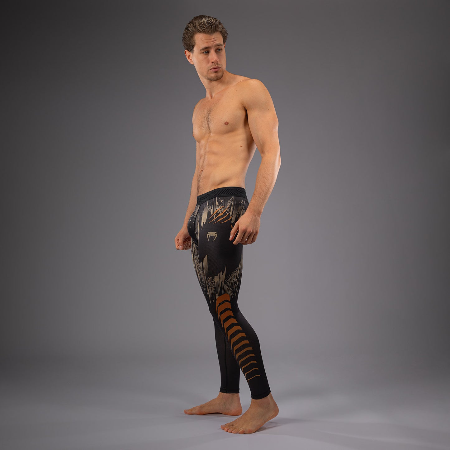 Venum Tiger 男士紧身裤 – 黑色/荧光橙