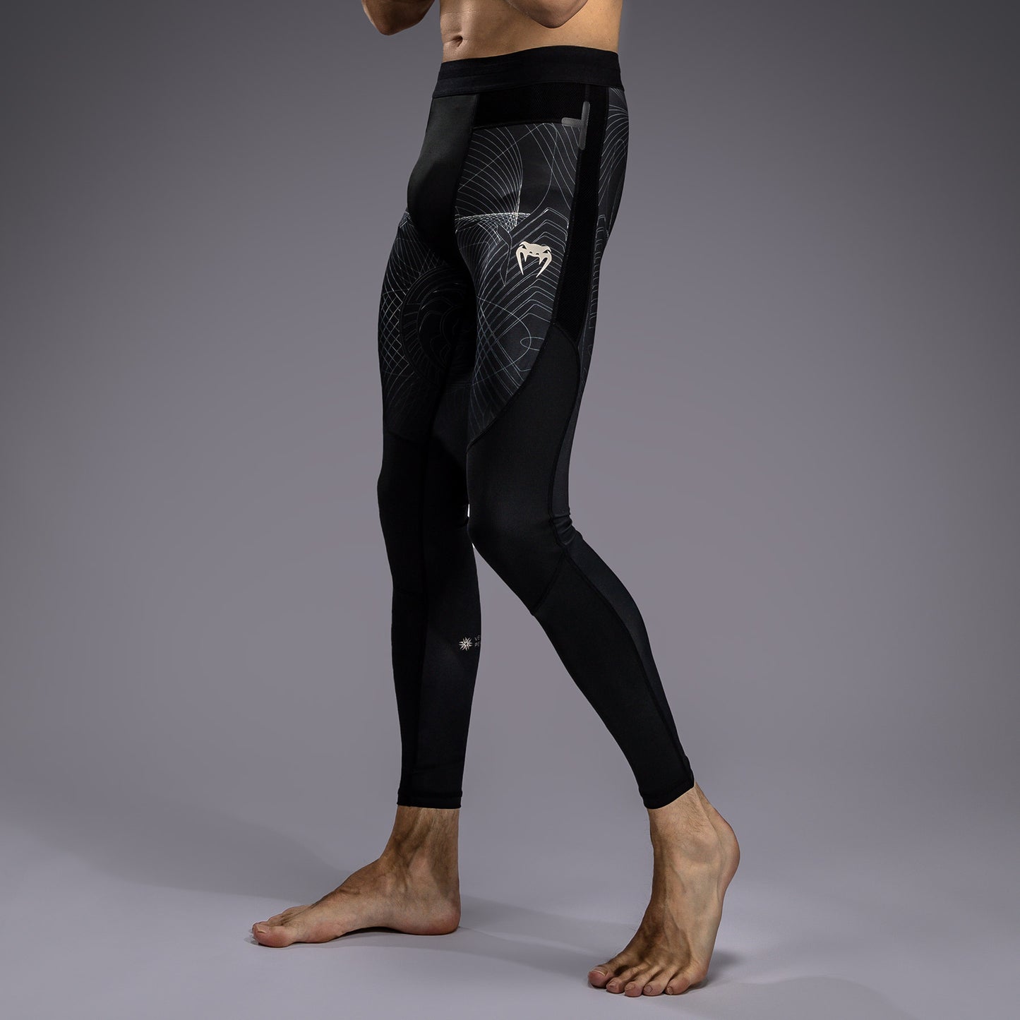 Venum G-Fit Air 男士紧身裤 – 深黑色/沙漠沙色