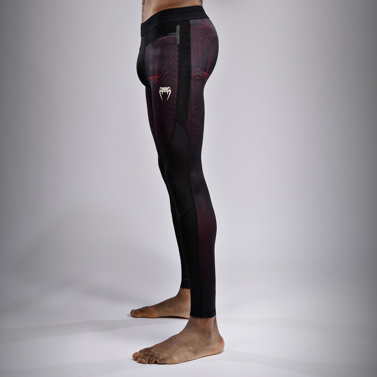 Venum G-Fit Air 男士紧身裤 – 深黑色/火红色
