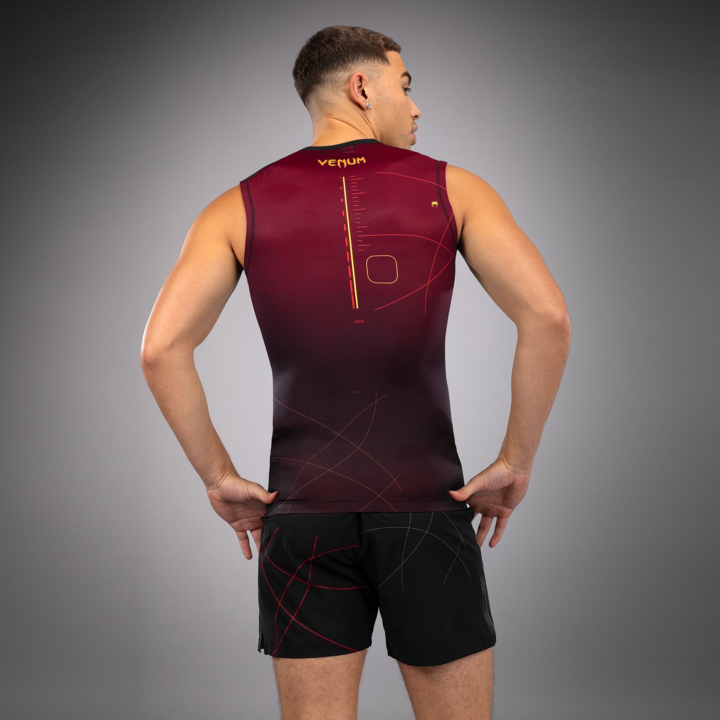 Venum Tactical XT 无袖紧身防磨衣 – 黑色–酒红色–金色