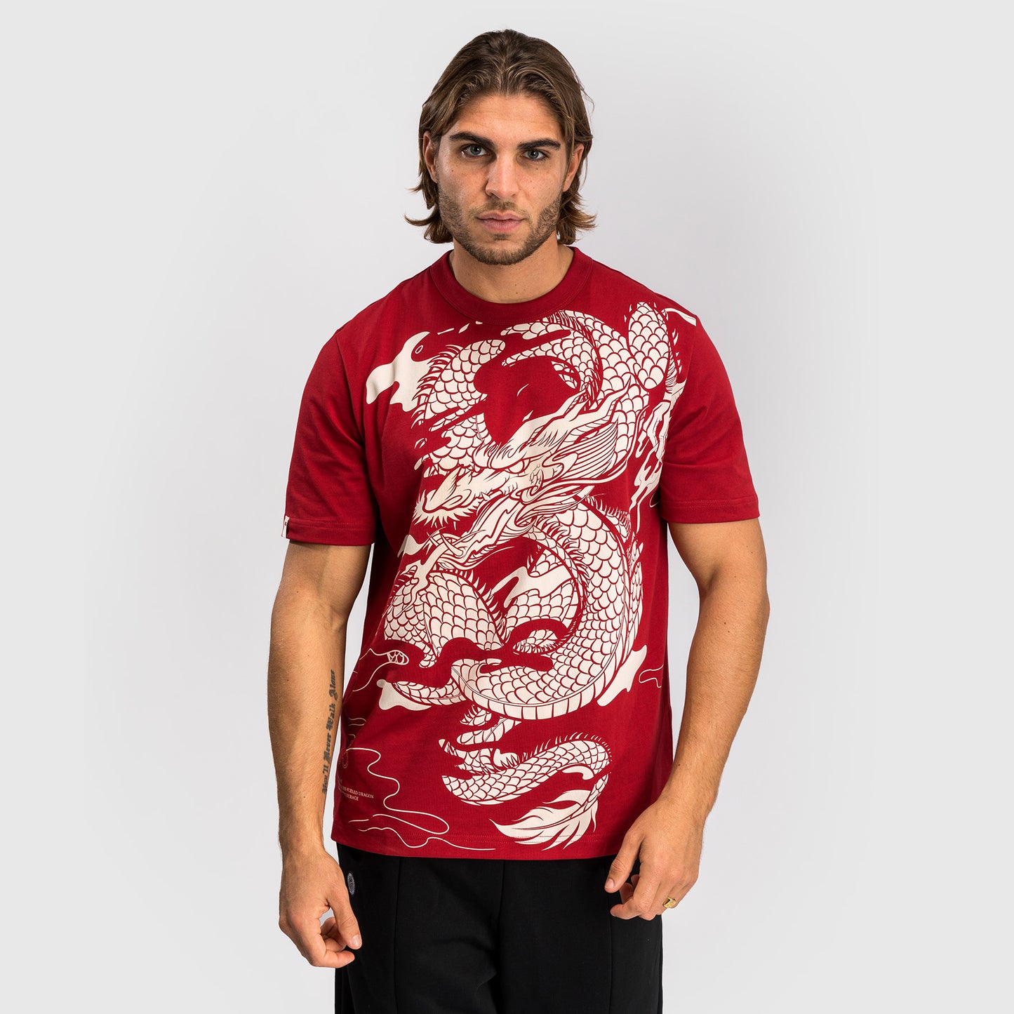 Venum Dragon’s Flight 男士款T恤 – 樱桃红/奶油白