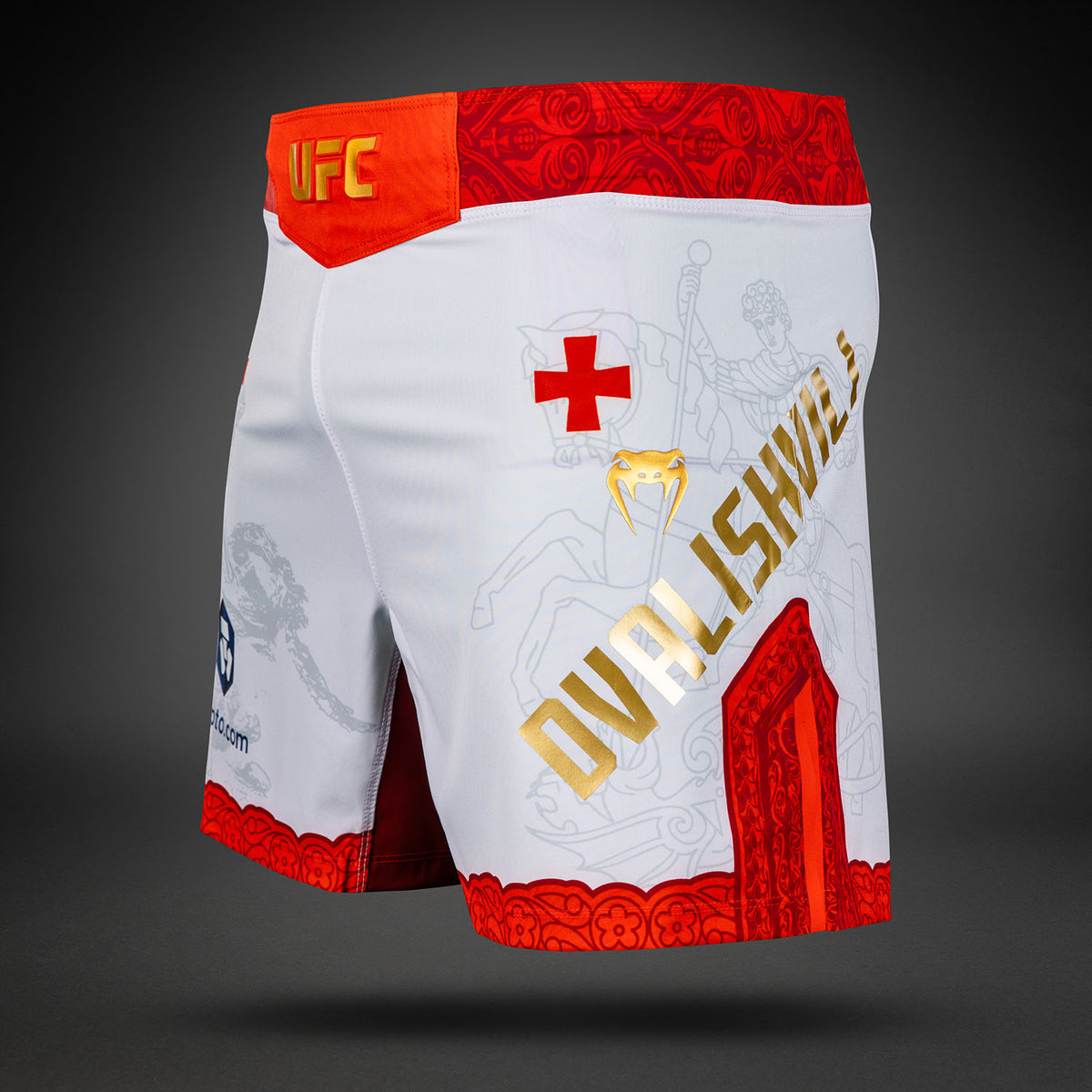 男士Venum UFC Unrivaled 白色Merab Dvalishvili 短款格斗短裤