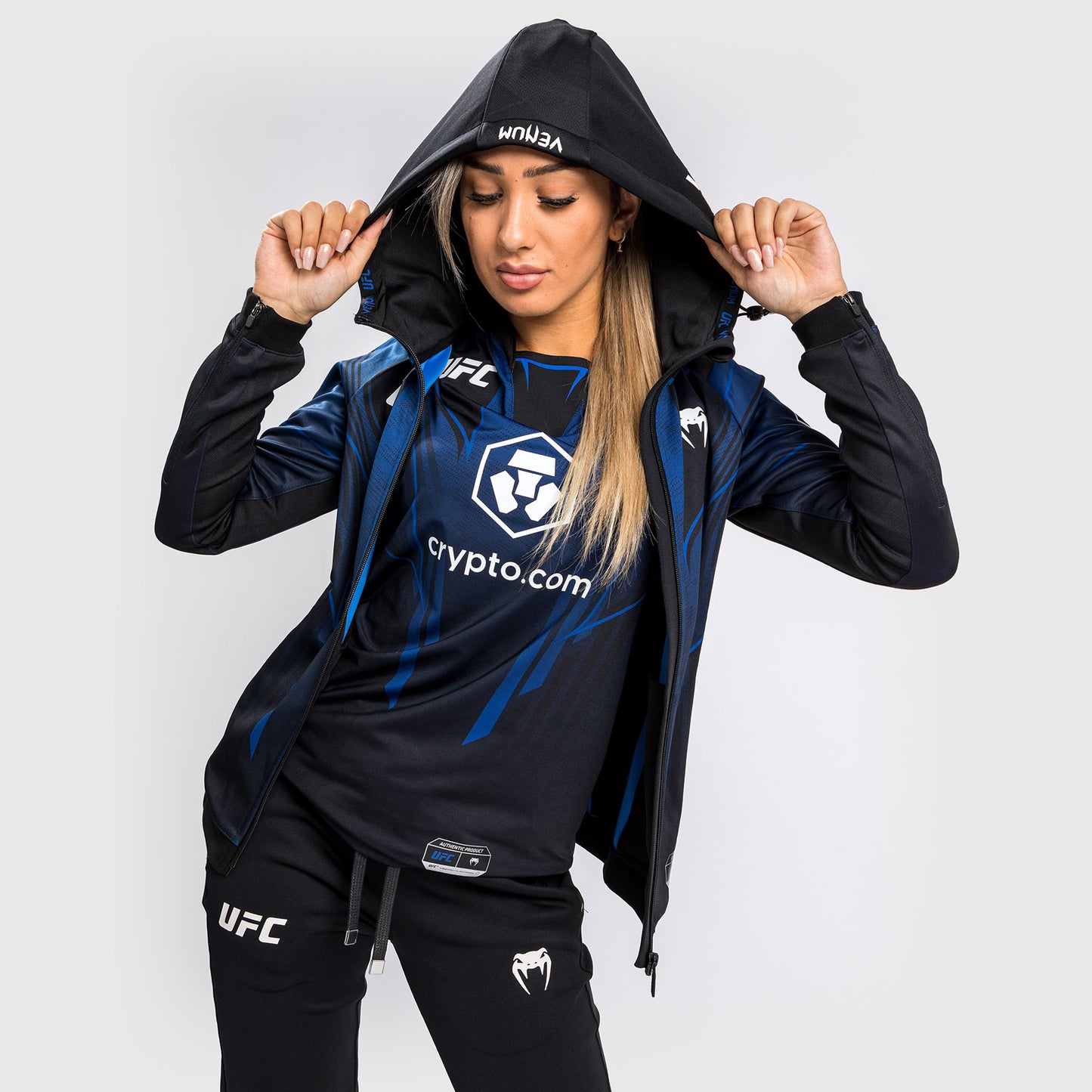 Ufc Authentic Fight Night 2.0 Kit By Venum 女士款 Walkout 连帽衫 – 午夜蓝版