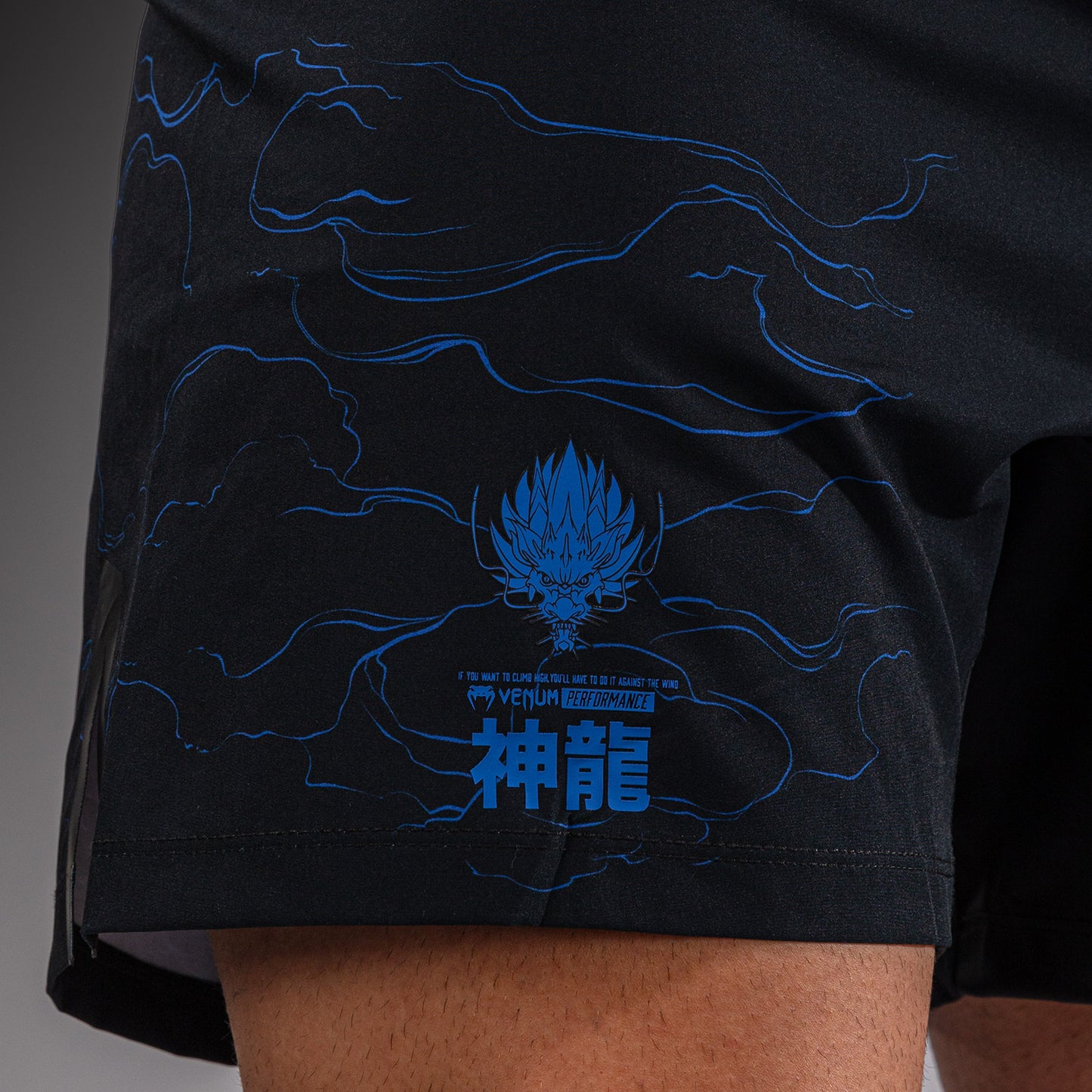 Venum Thunder Dragon 格斗短裤 – 黑色/皇室蓝
