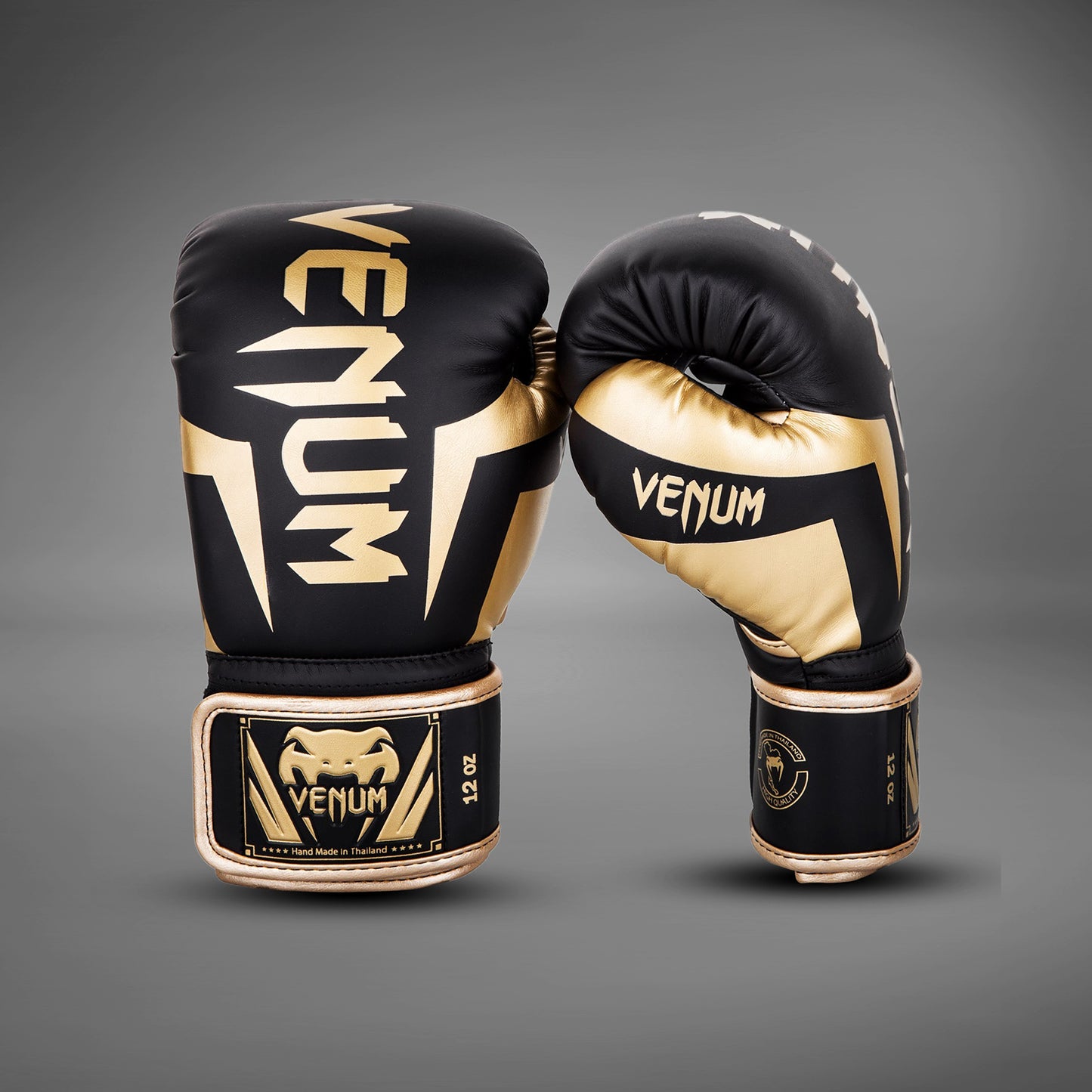 Venum Elite 拳击手套 – 黑色/金色