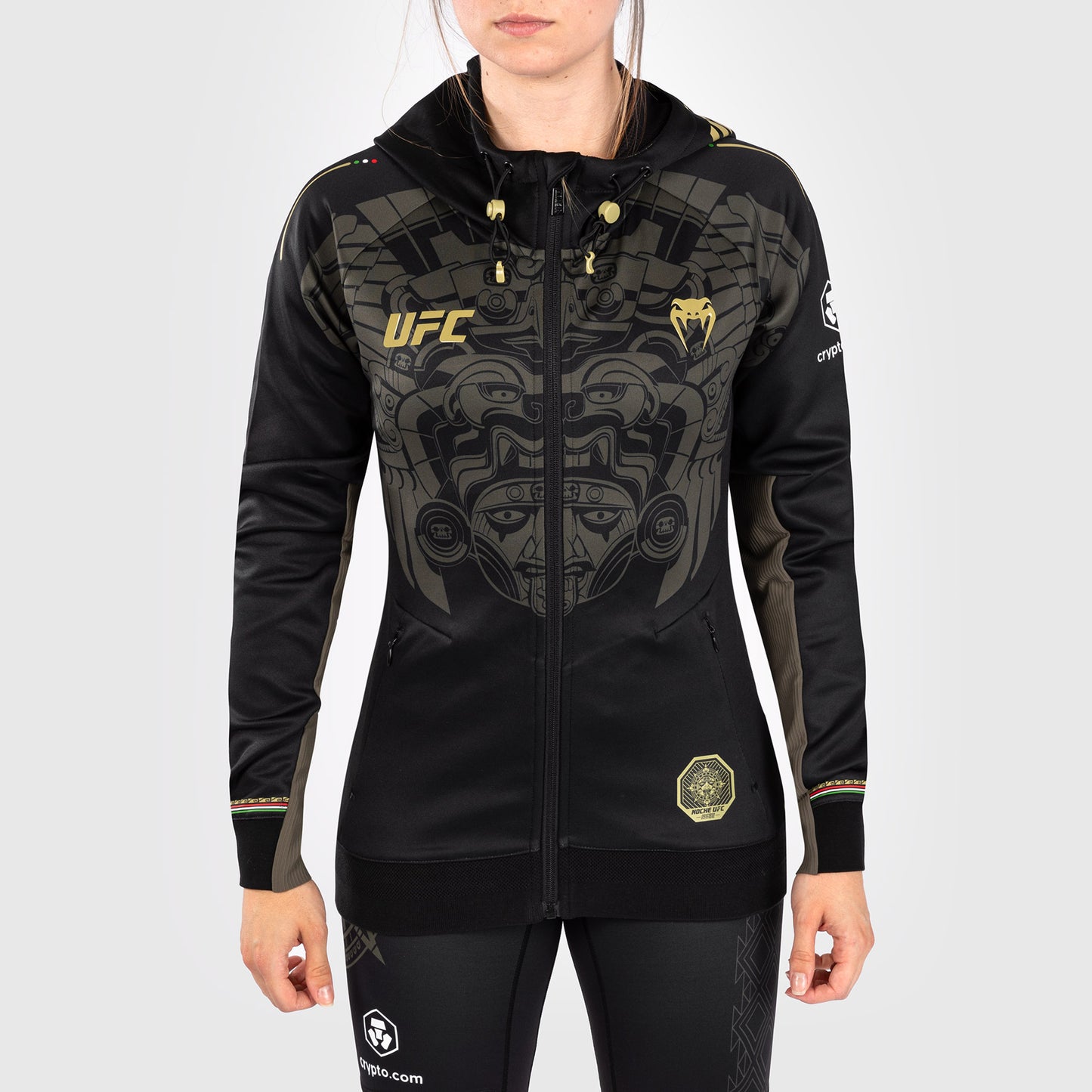 Noche UFC By Venum Authentic Fight Night 女士款 连帽衫 – 黑色