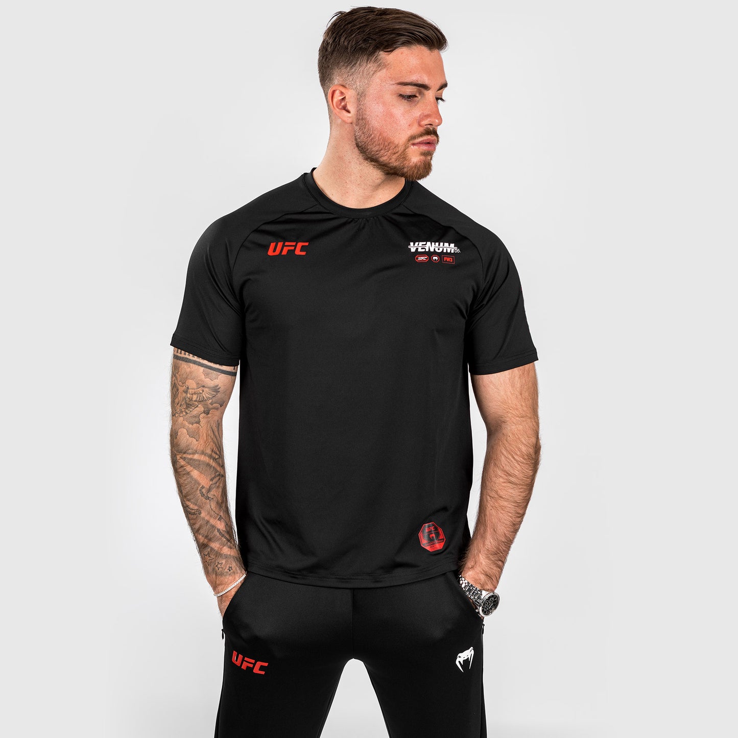 UFC Adrenaline by Venum Fight Week 男士 Dry Tech T恤 – 黑色