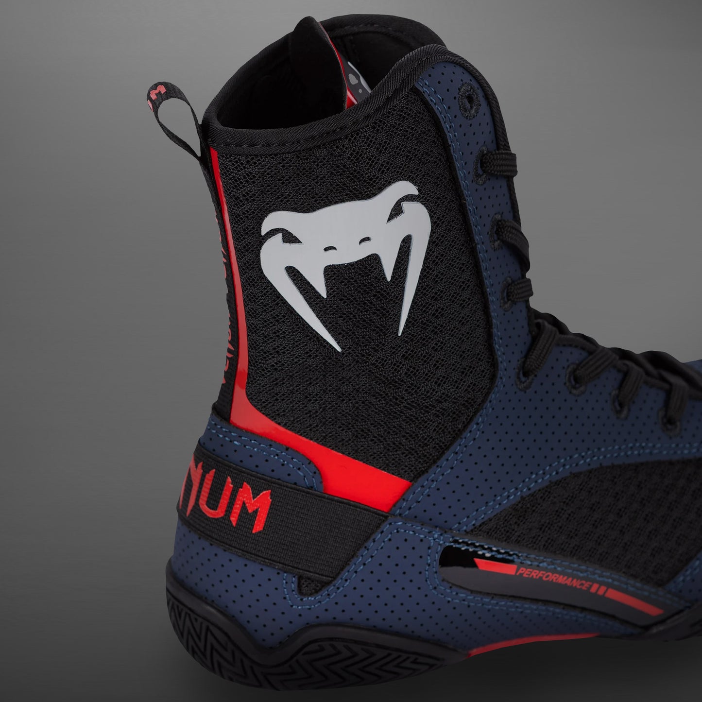 Venum Elite 拳击鞋 – 藏青色/黑色/红色