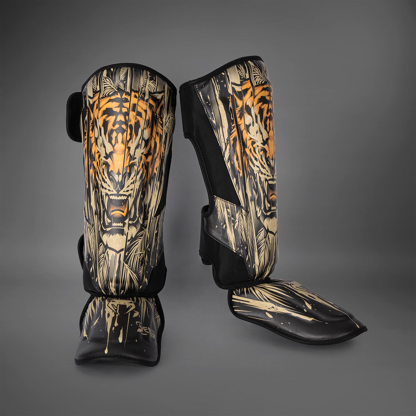 Venum Tiger 护胫 – 黑色/荧光橙色