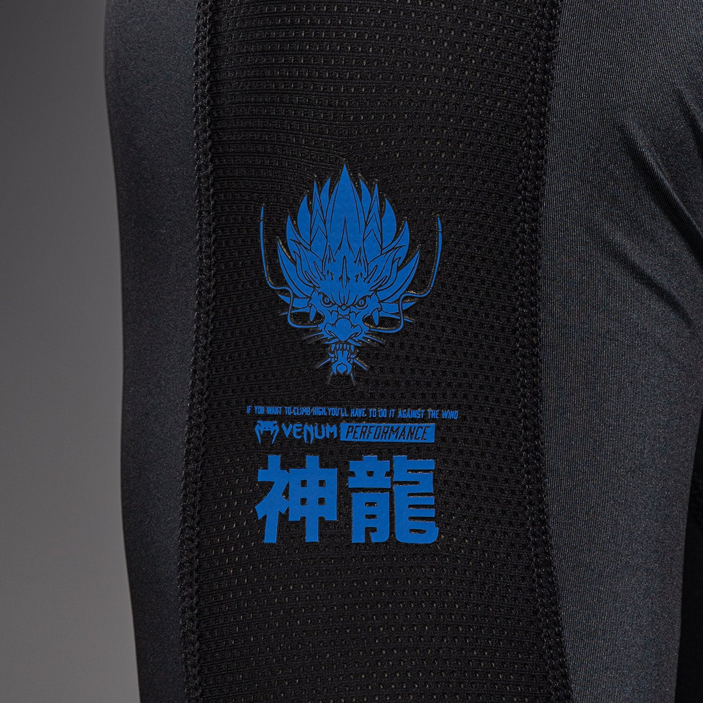 Venum Thunder Dragon 长袖紧身防磨衣 – 黑色/皇室蓝