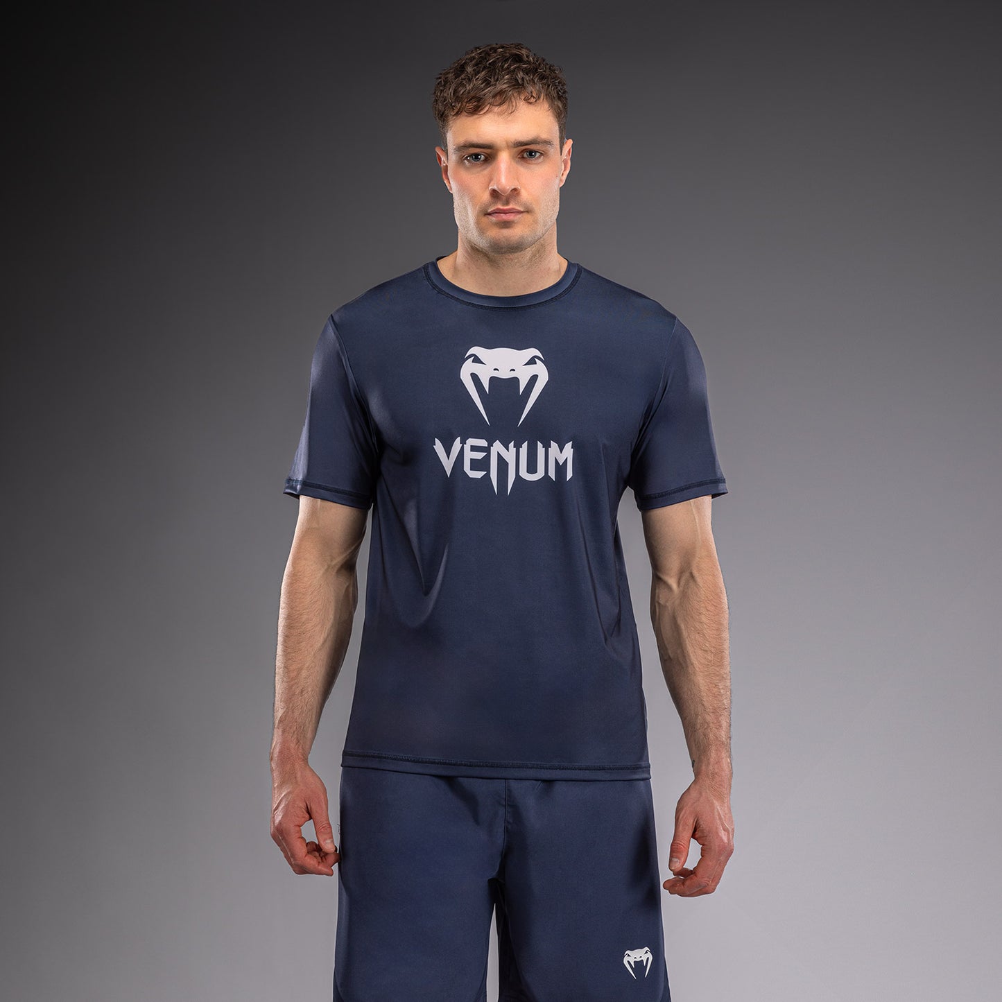 Venum Classic Dry Tech T恤 - 海军蓝/白色