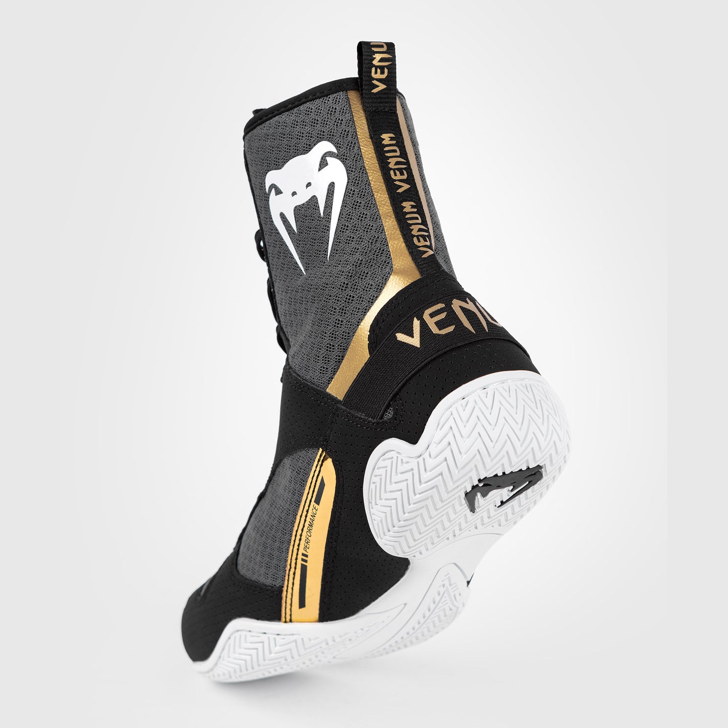 Venum Elite 拳击鞋 – 黑色/白色/金色