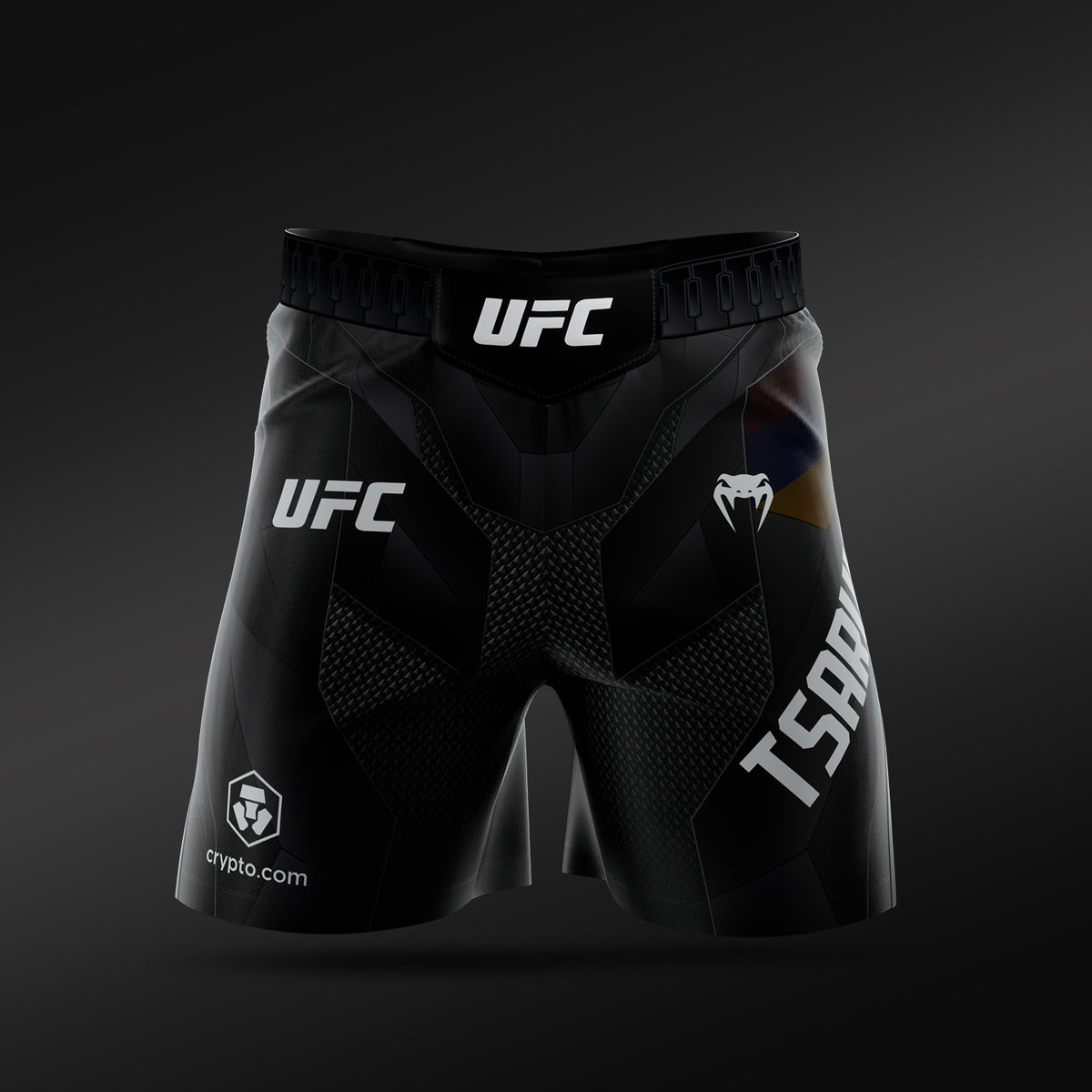 UFC Adrenaline Unrivaled by VENUM 男士格斗短裤 短款 阿曼·查鲁基安 - 黑色