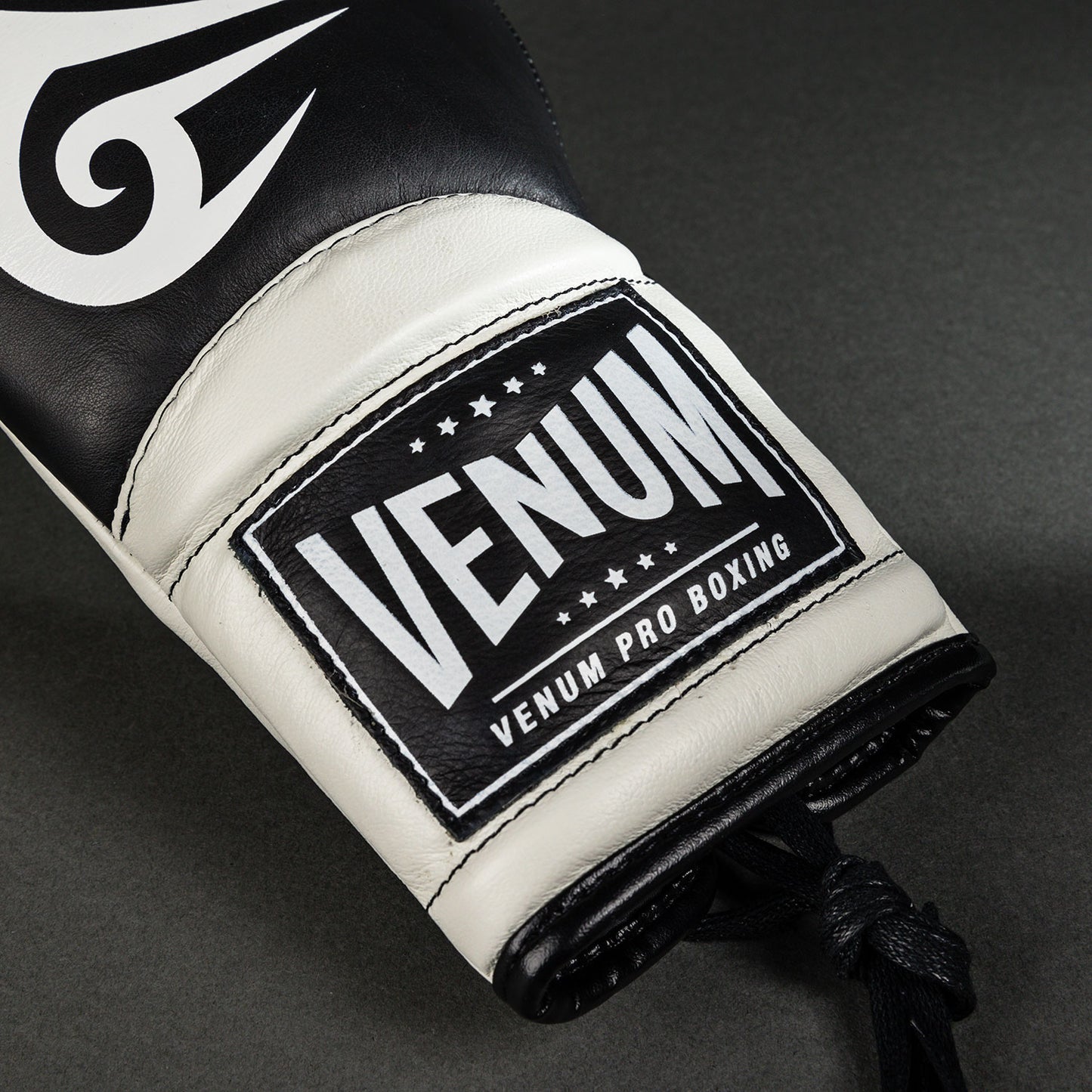 Venum Giant 2.0 Mike Tyson Pro 拳击手套带鞋带 – 深黑色/光学白色