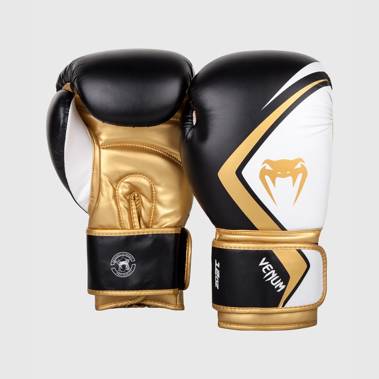 Venum Contender 2.0 拳击手套 - 黑色/白色-金色