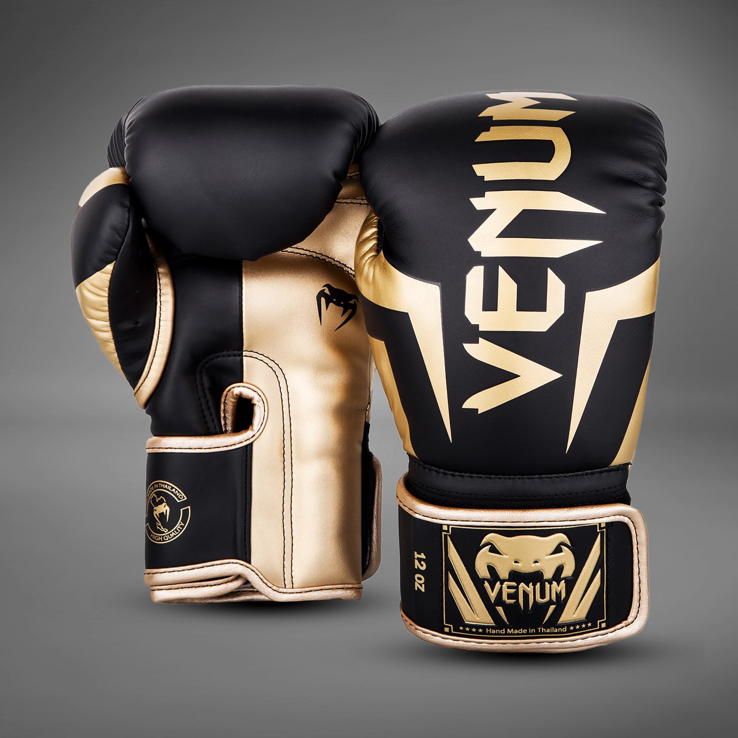 Venum Elite 拳击手套 – 黑色/金色