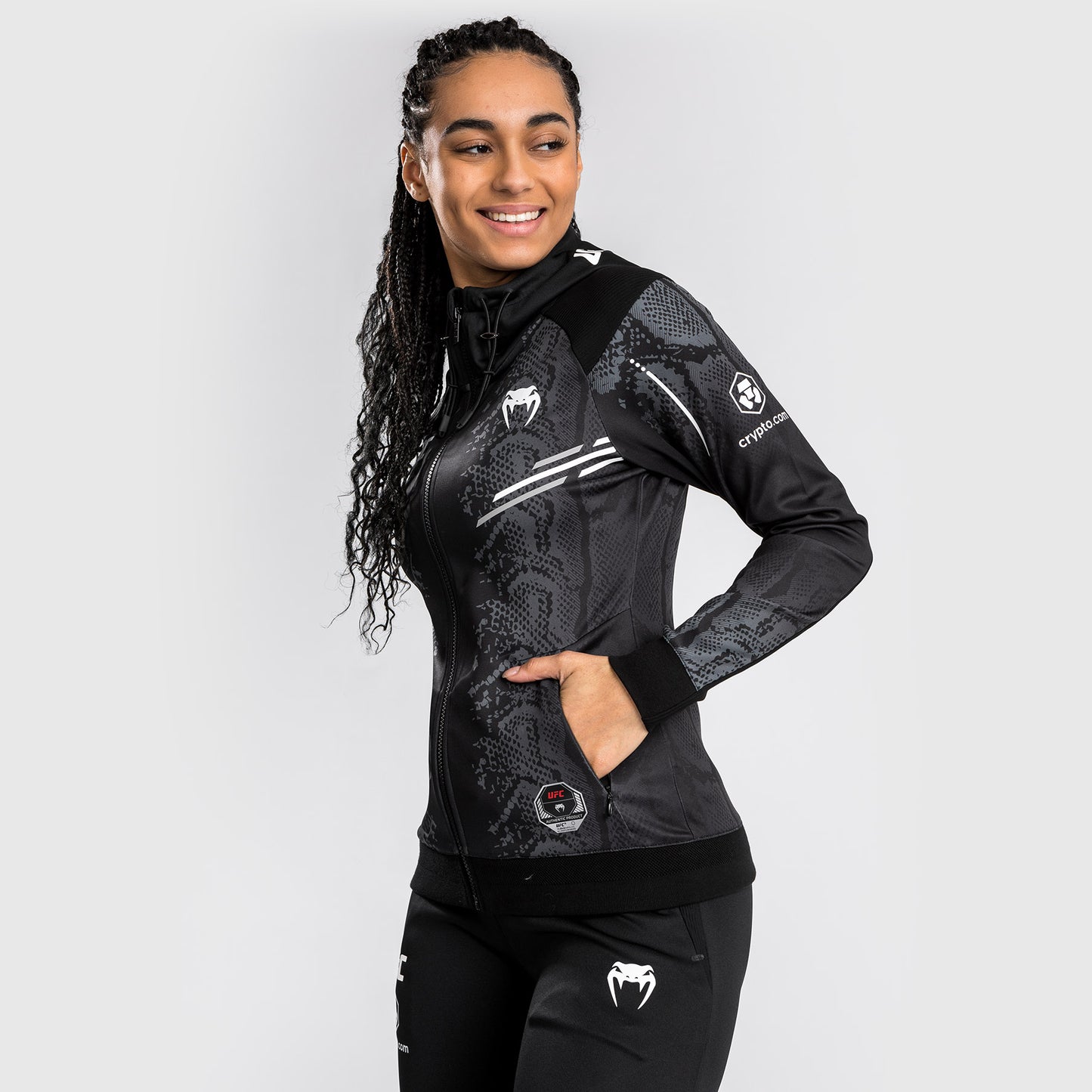 UFC Adrenaline by Venum Authentic Fight Night 女士款连帽衫 – 黑色
