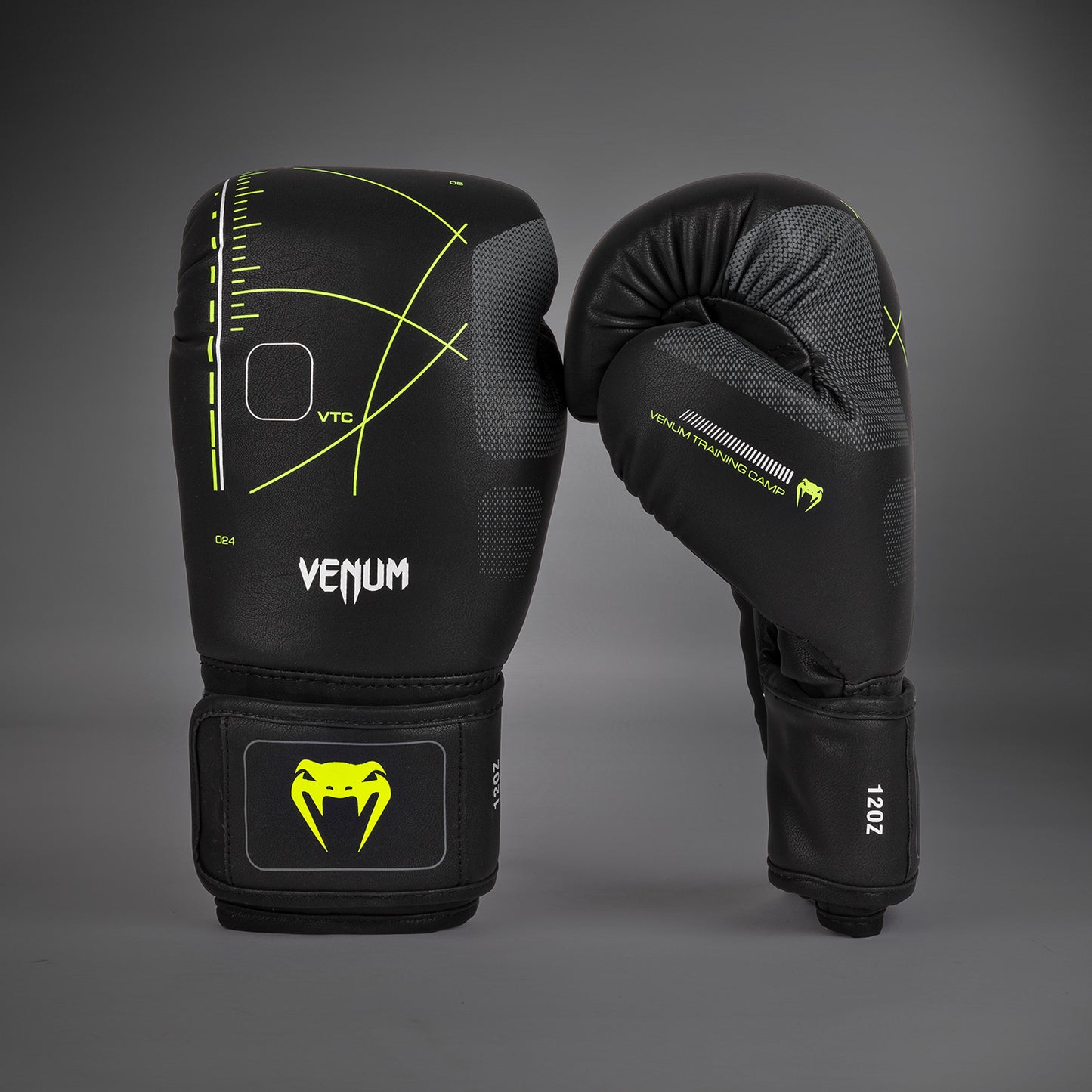 Venum Training Camp 4.0 拳击手套 – 黑色/荧光绿