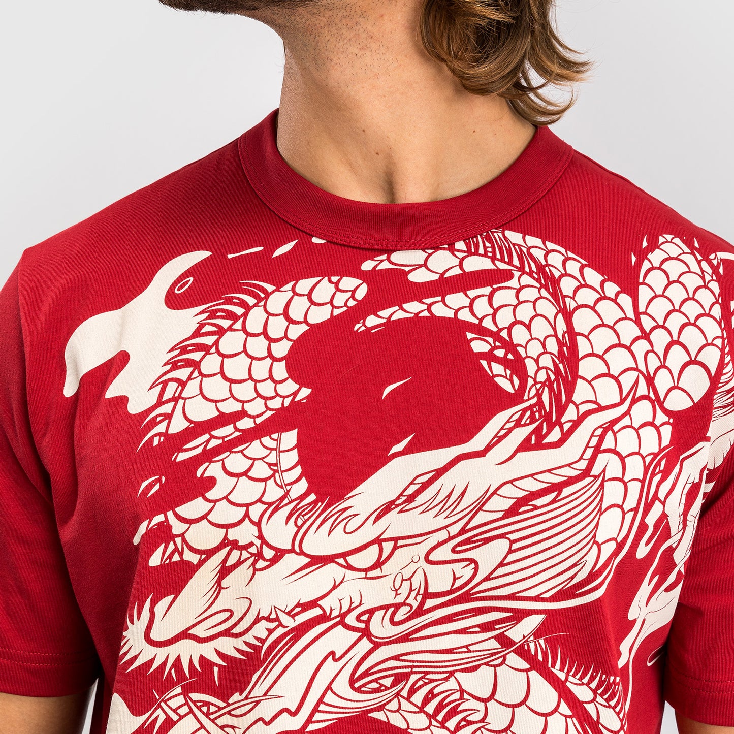 Venum Dragon’s Flight 男士款T恤 – 樱桃红/奶油白