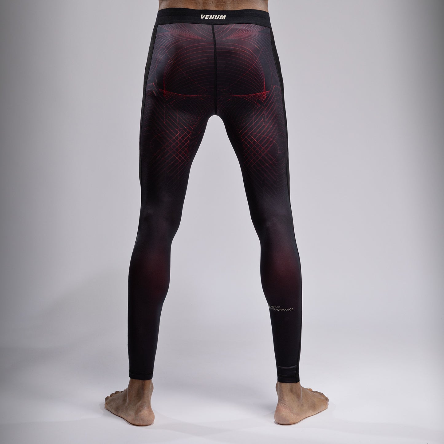 Venum G-Fit Air 男士紧身裤 – 深黑色/火红色