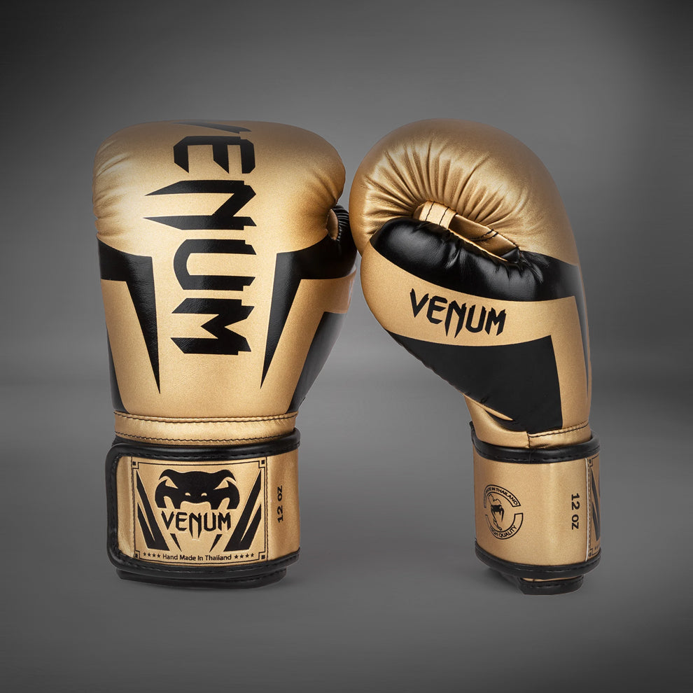 Venum Elite 拳击手套 – 金色/黑色