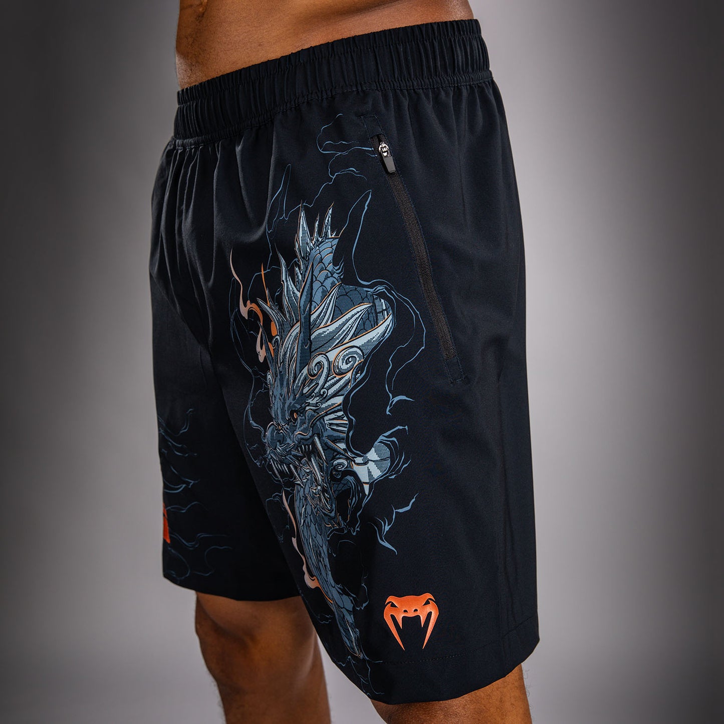 Venum Thunder Dragon 训练短裤 – 黑色/灰色/铜色
