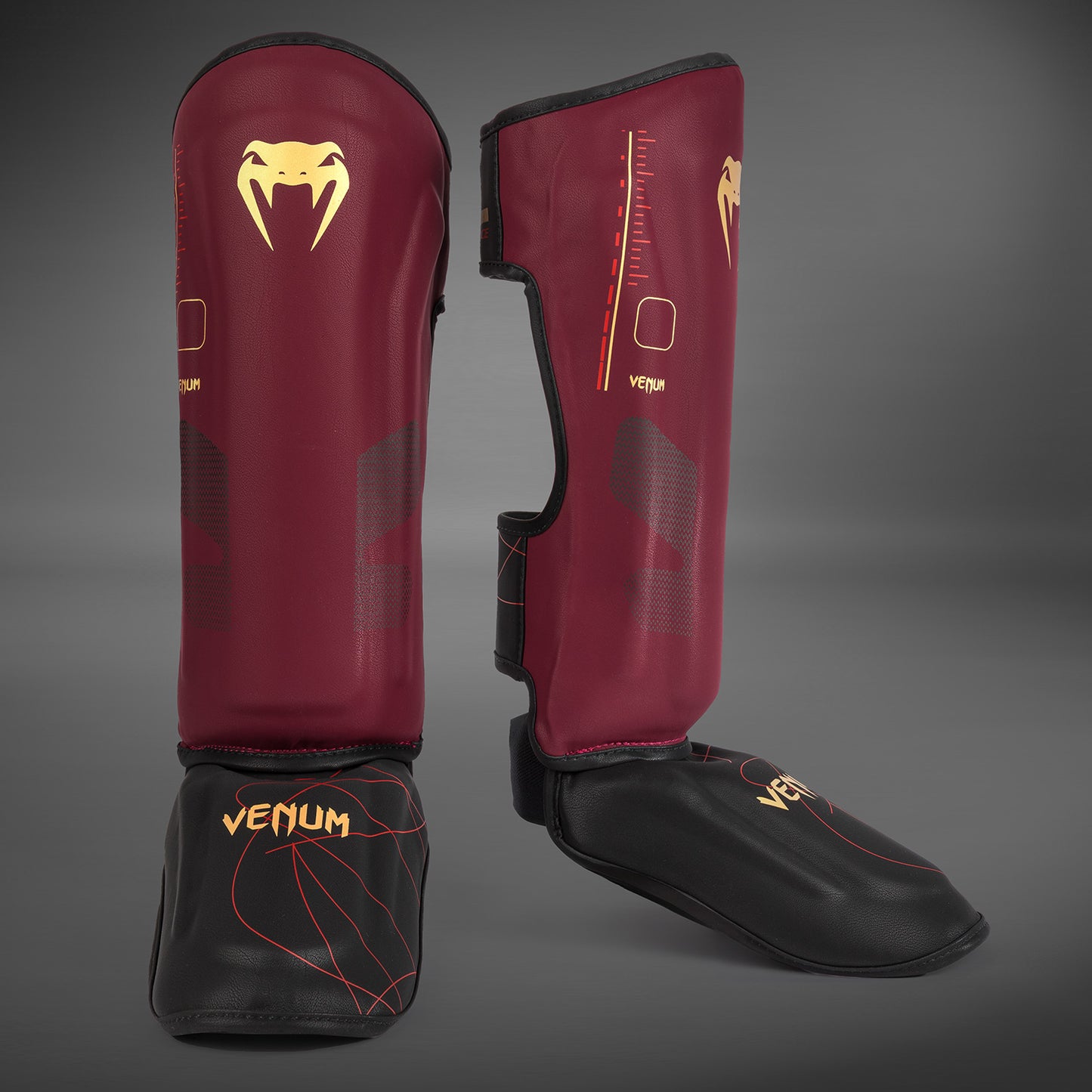 Venum Tactical XT 护胫 – 黑色/酒红色/金色