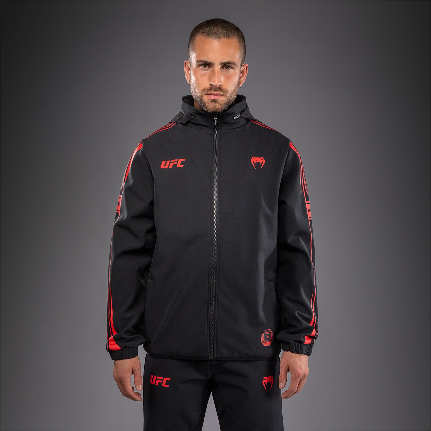 Venum UFC Unity by Venum Authentic Fight Week 男子拉链连帽衫 - 黑色