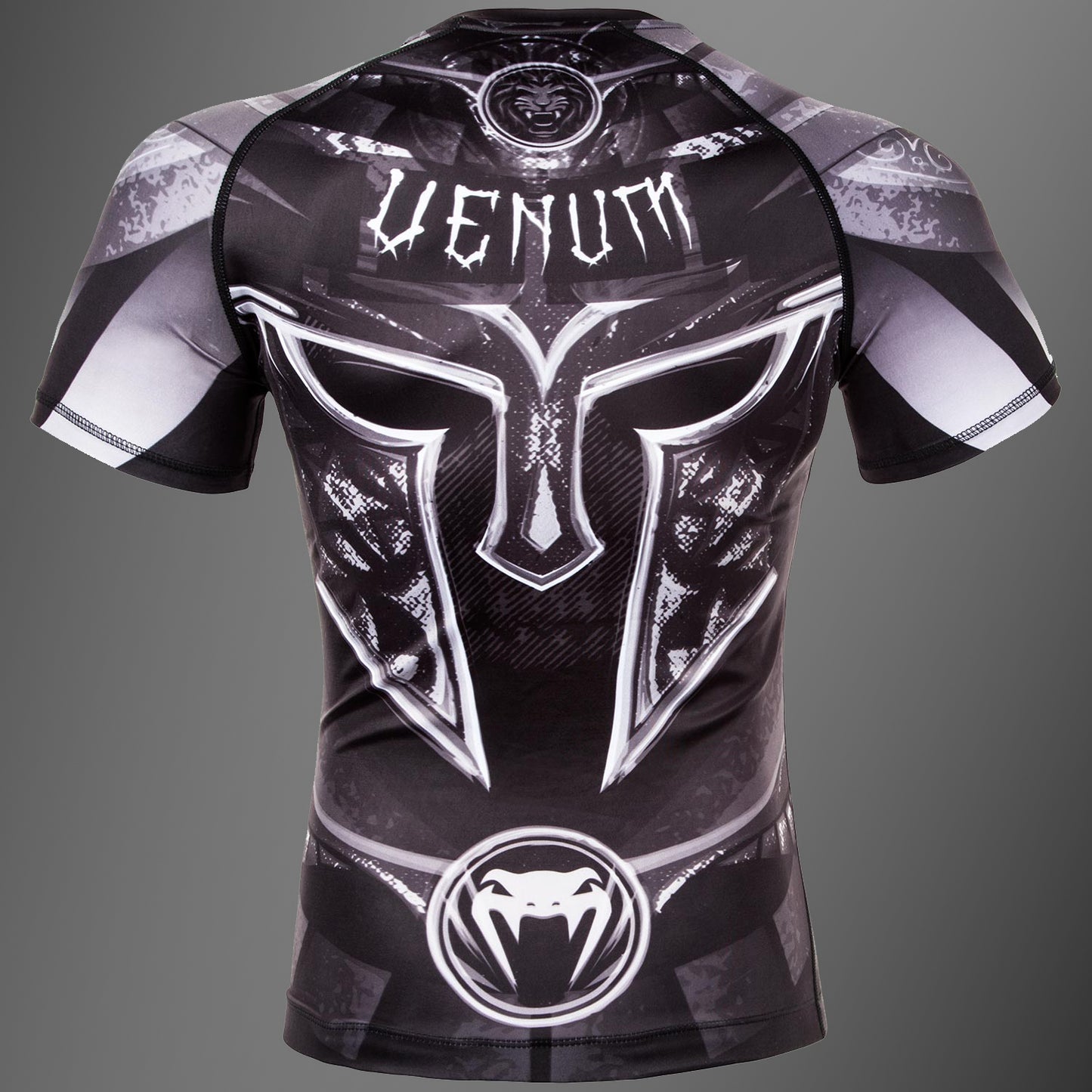 Venum Gladiator 3.0 紧身防磨衣–黑色/白色–短袖