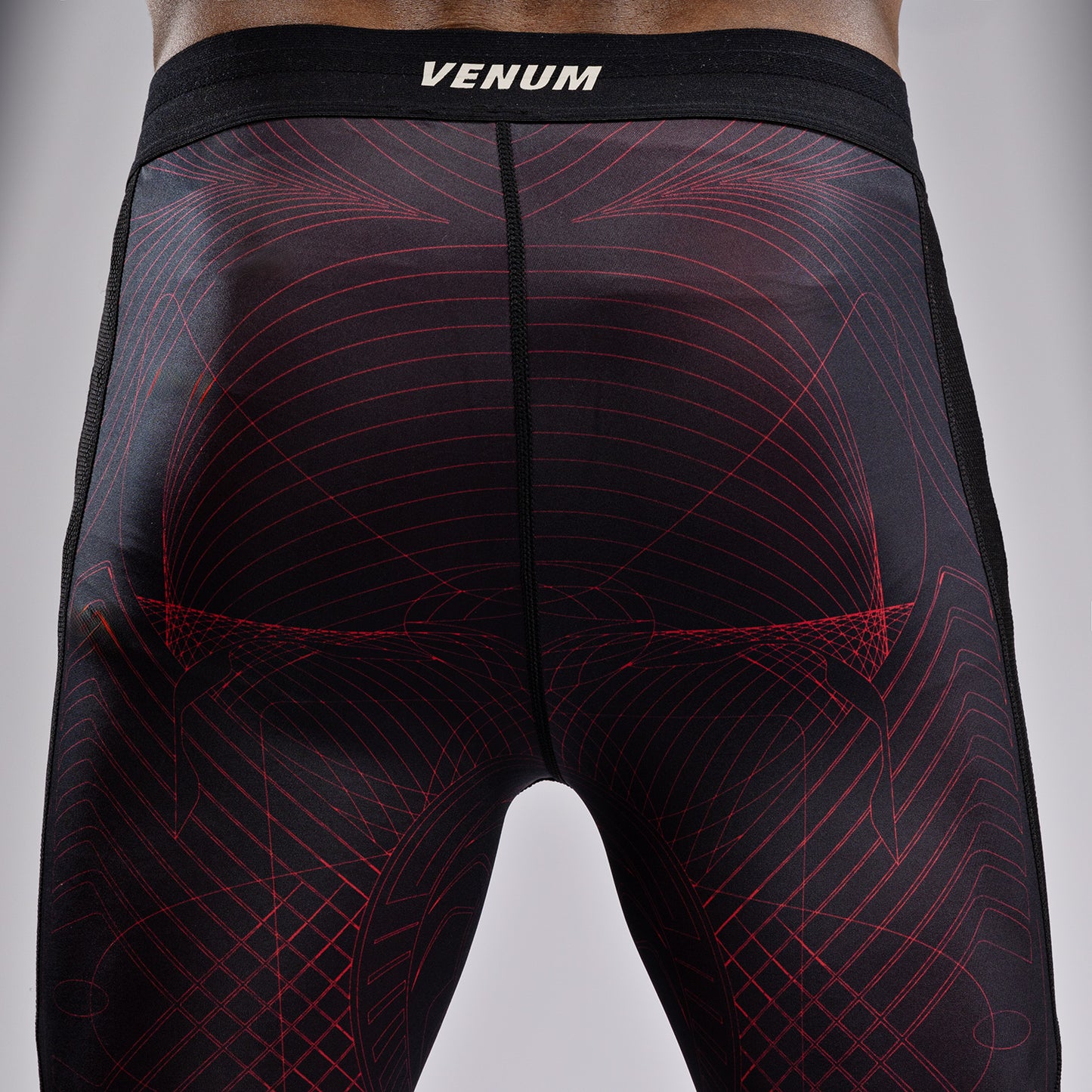 Venum G-Fit Air 男士紧身裤 – 深黑色/火红色
