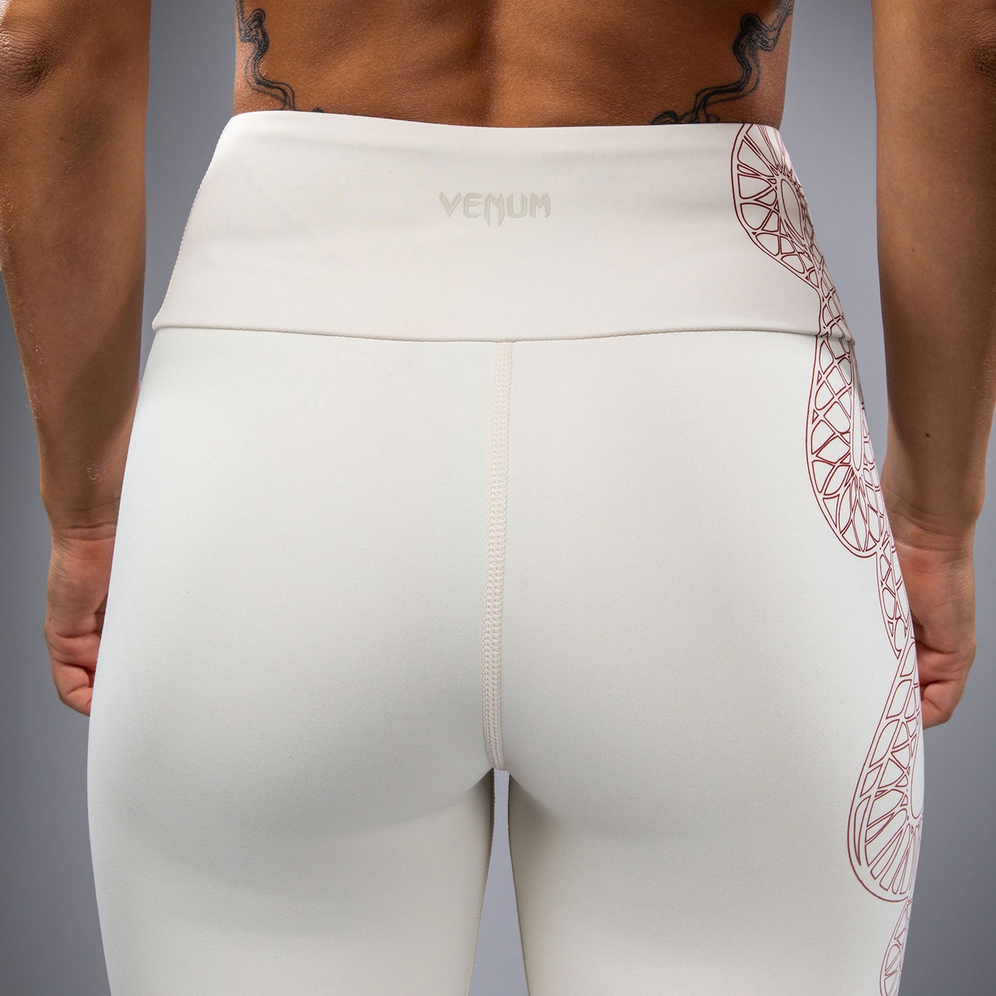 Venum Serpenti 女士紧身裤 – 象牙色/酒红色