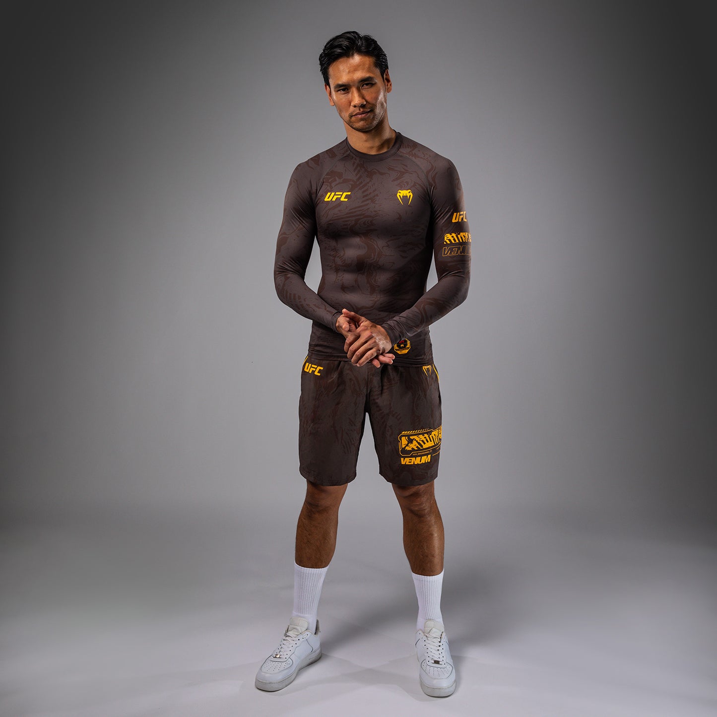 UFC Fusion by Venum Fight Week 男士长袖紧身防磨衣 – 沙色
