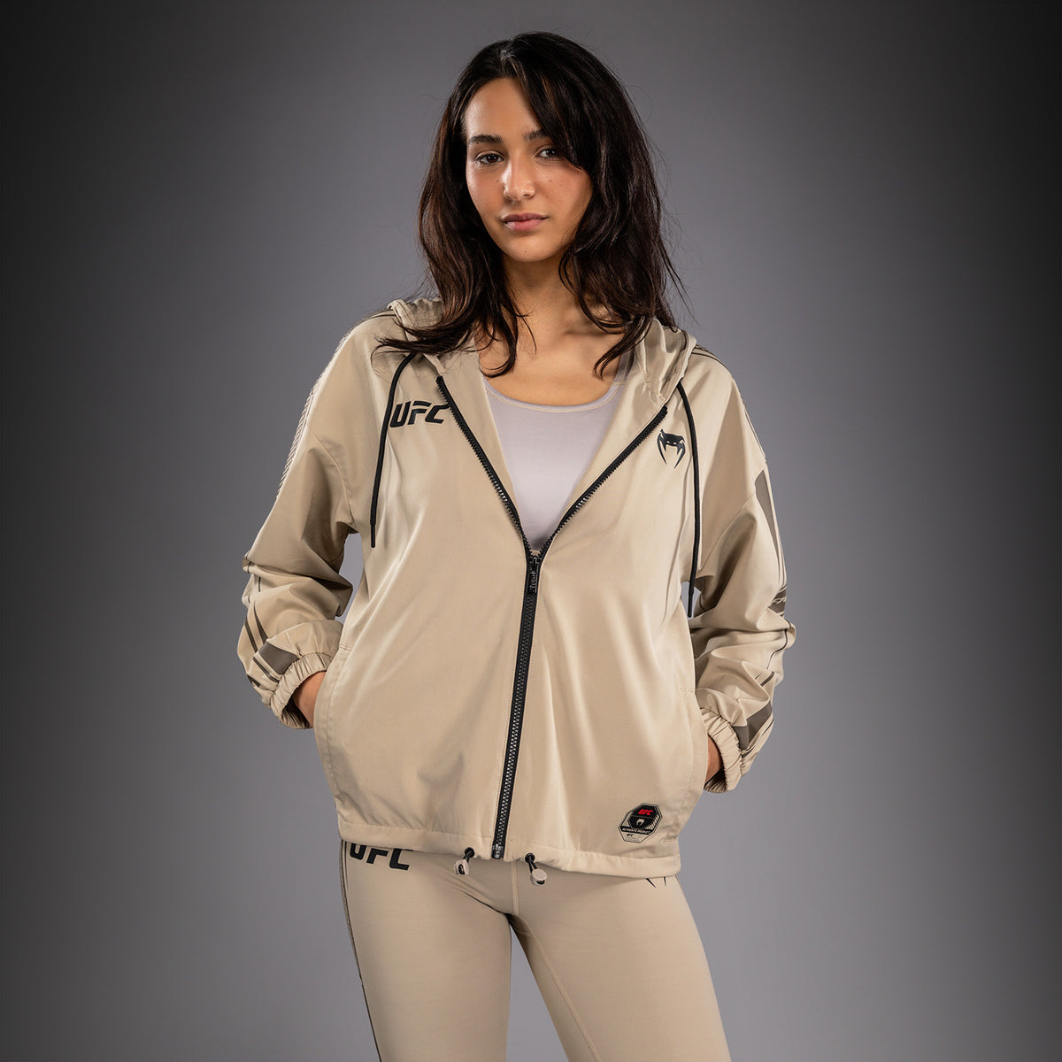 Venum UFC Unity by Venum Authentic Fight Week 女子拉链连帽衫 - 沙色
