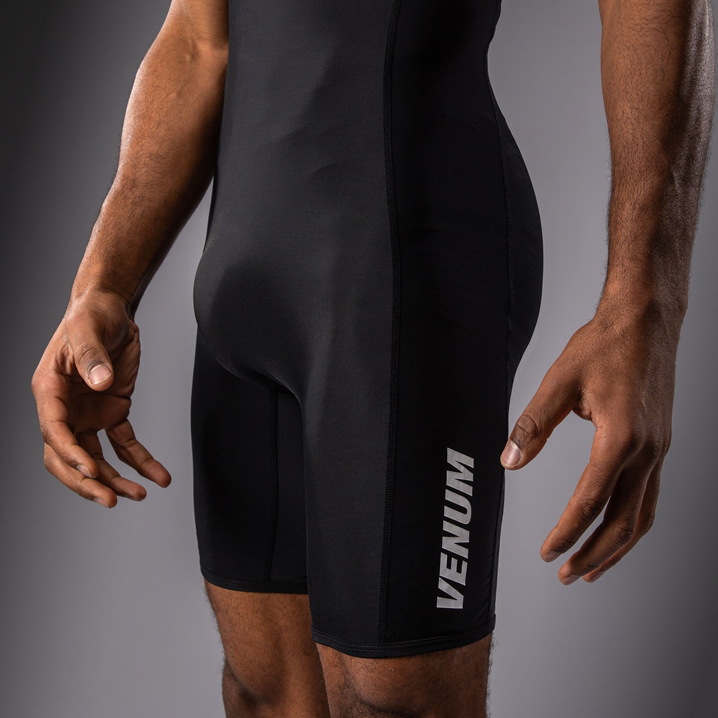 Venum Challenger 男士摔跤紧身衣 – 黑色