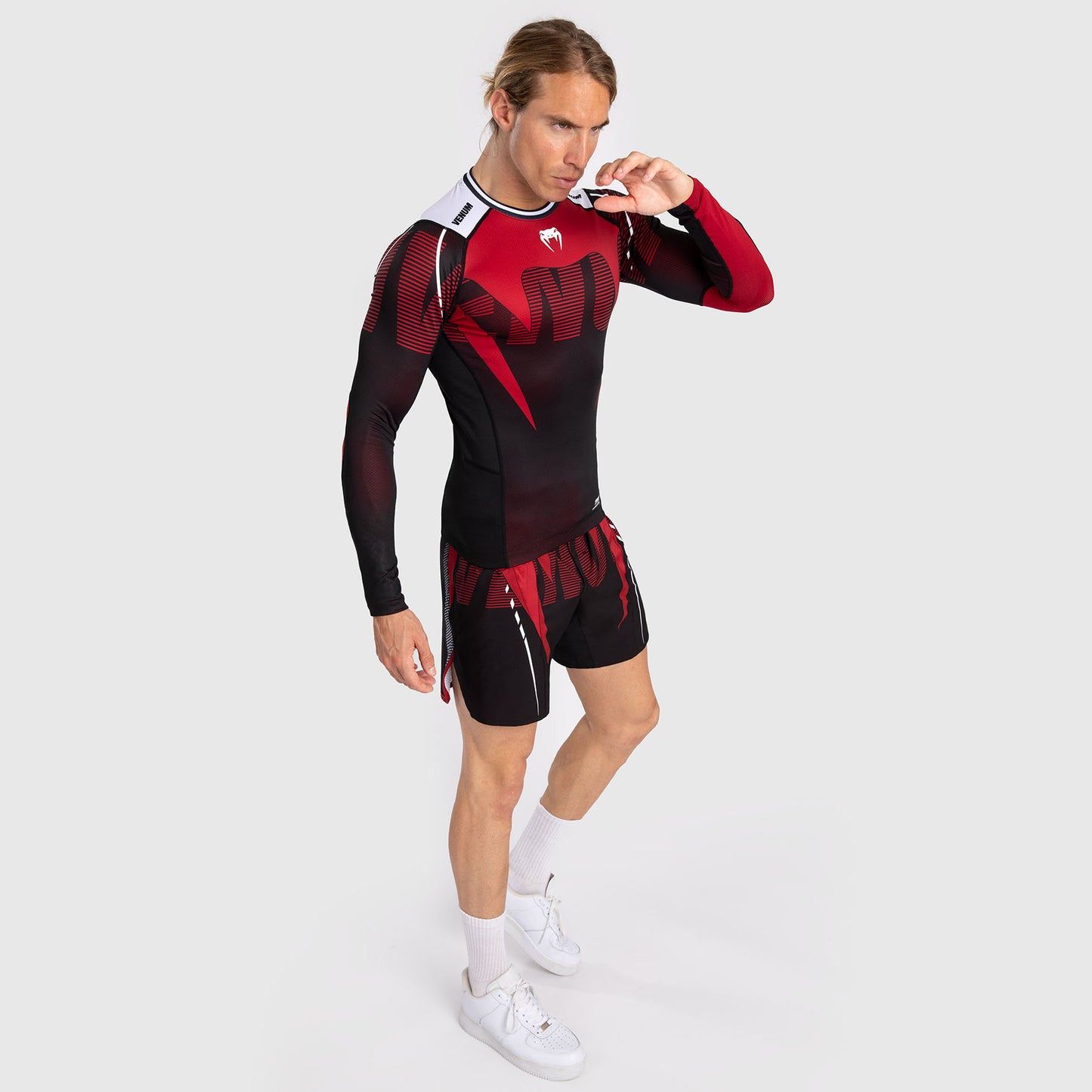 Venum Adrenaline 男士长袖紧身防磨衣 – 红色