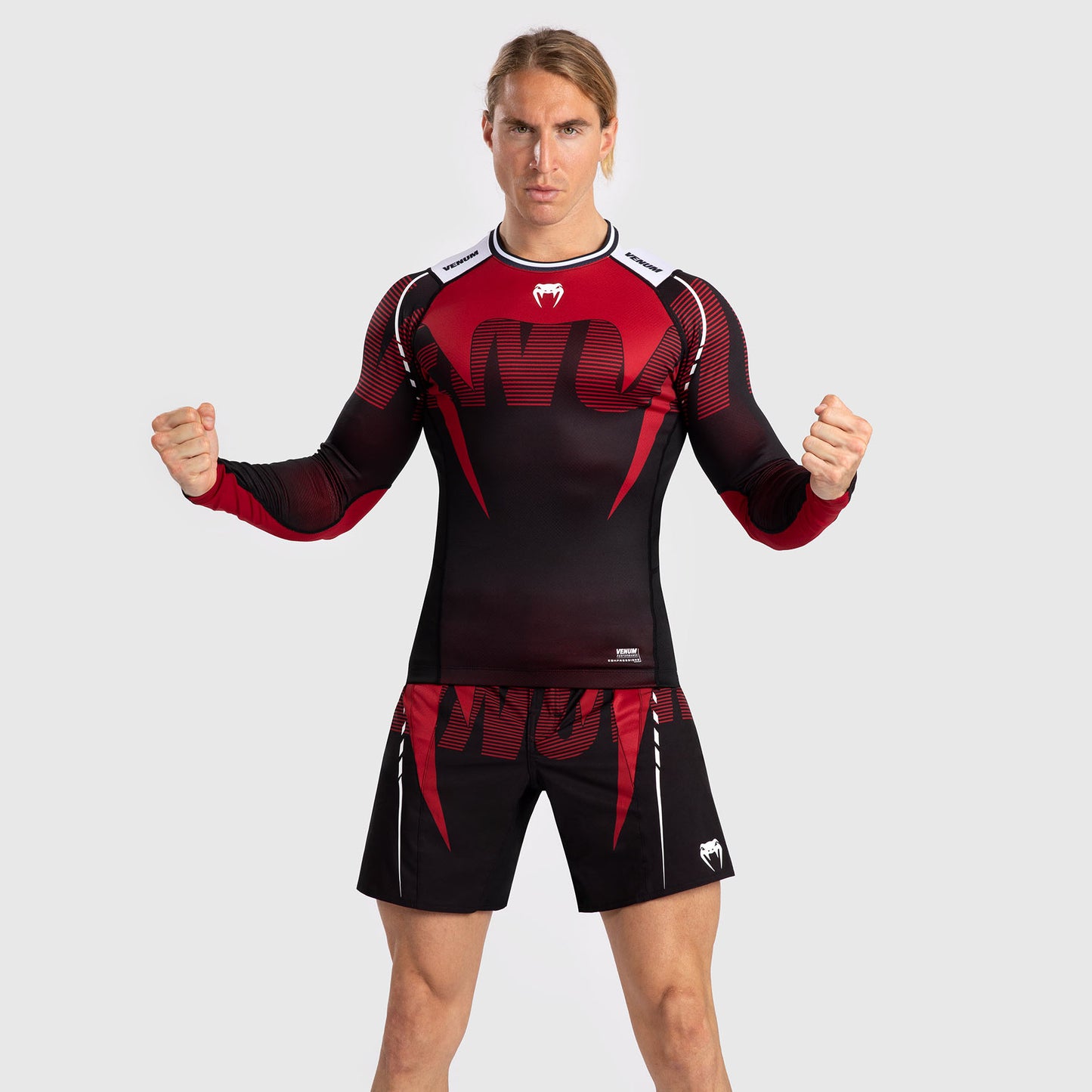 Venum Adrenaline 男士长袖紧身防磨衣 – 红色