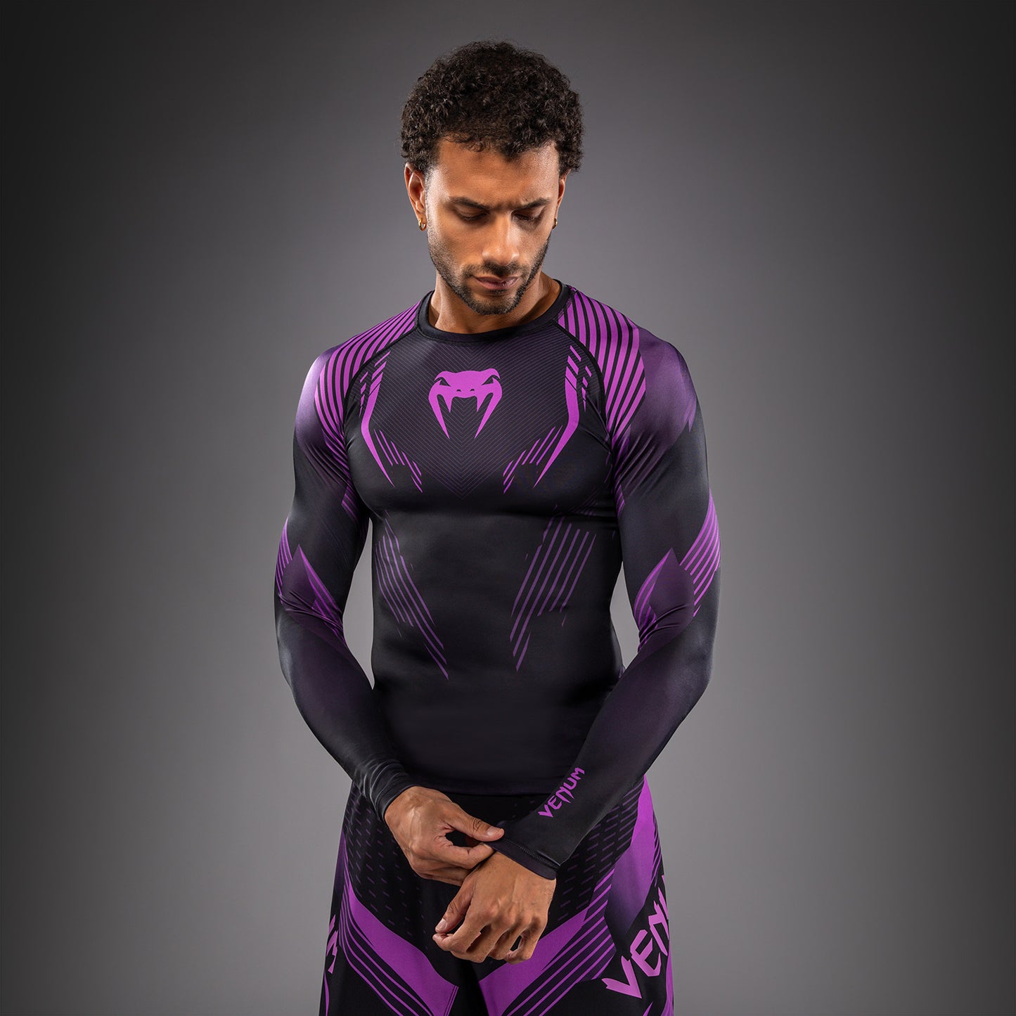 NO-GI 6.0 长袖紧身防磨衣 – 黑色/紫色