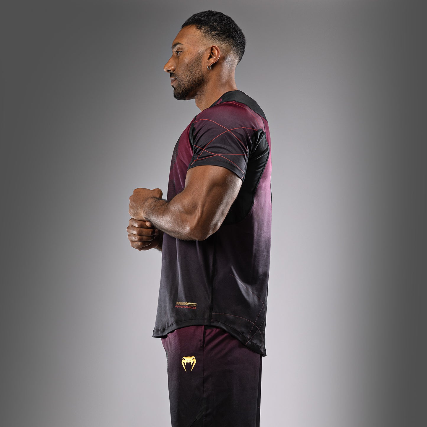 Venum Tactical XT Dry Tech T恤 – 黑色/酒红色/金色