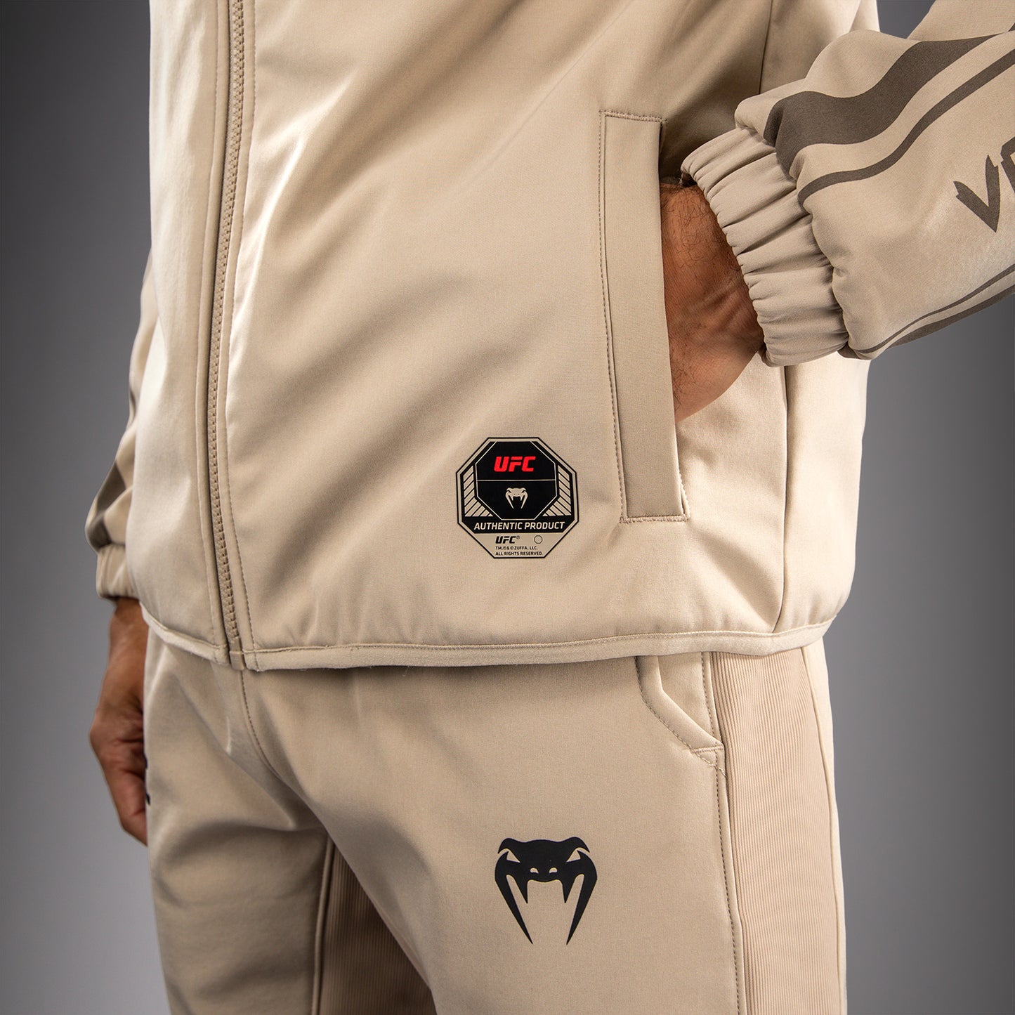 Venum UFC Unity by Venum Authentic Fight Week 男子拉链连帽衫 - 沙色